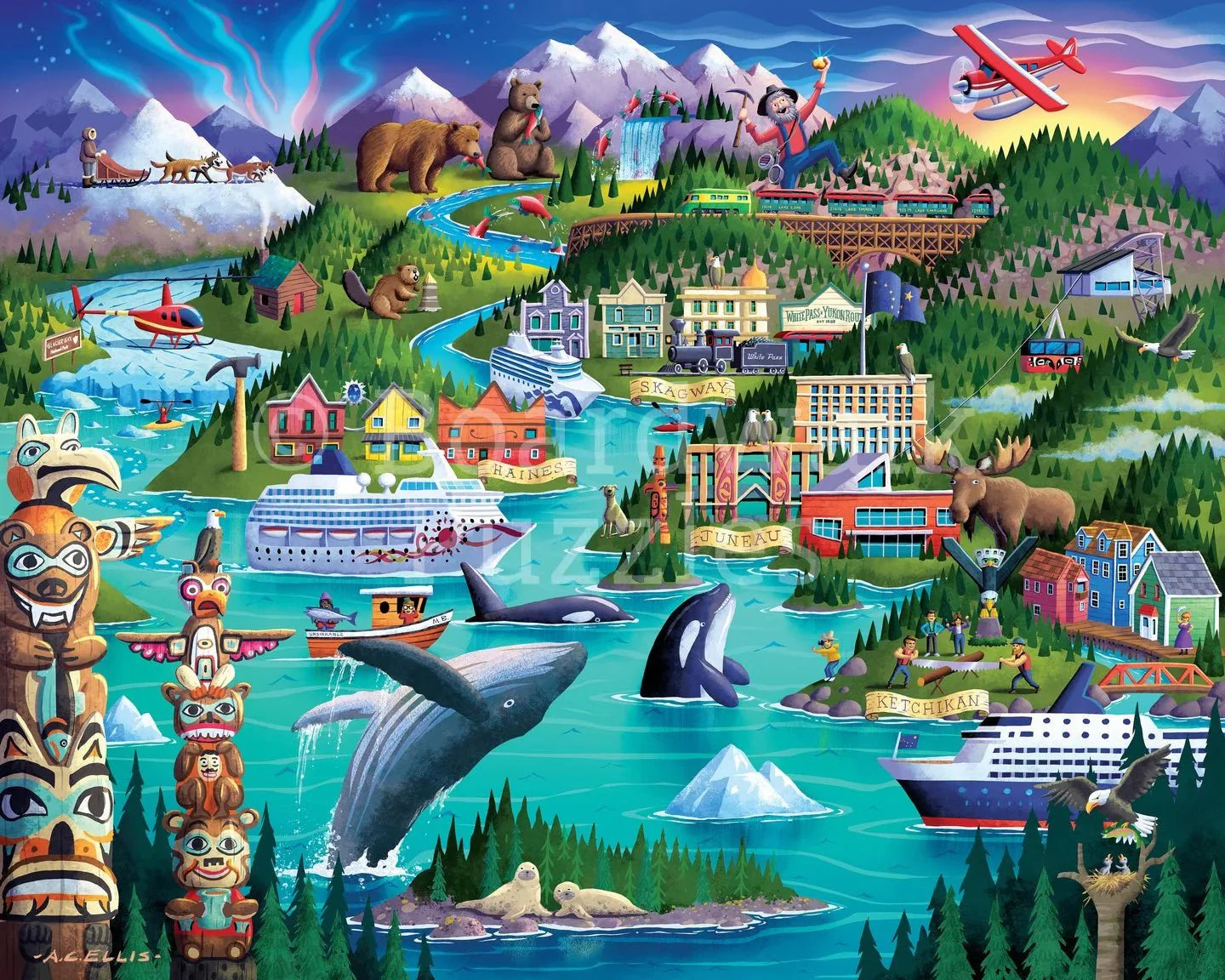 Alaska's Inside Passage 500 Piece Jigsaw Puzzle by Boardwalk Puzzle Company