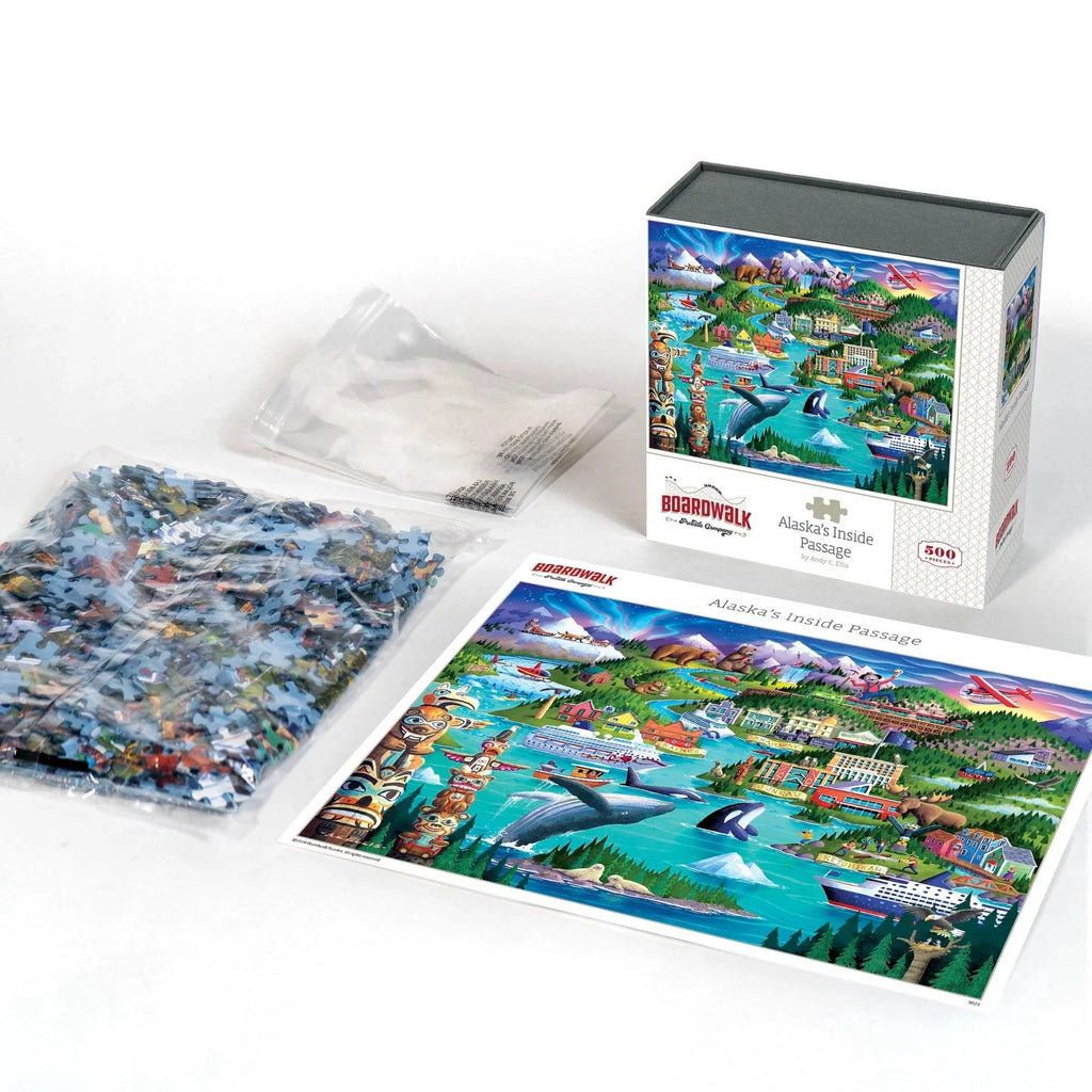 Alaska's Inside Passage 500 Piece Jigsaw Puzzle by Boardwalk Puzzle Company