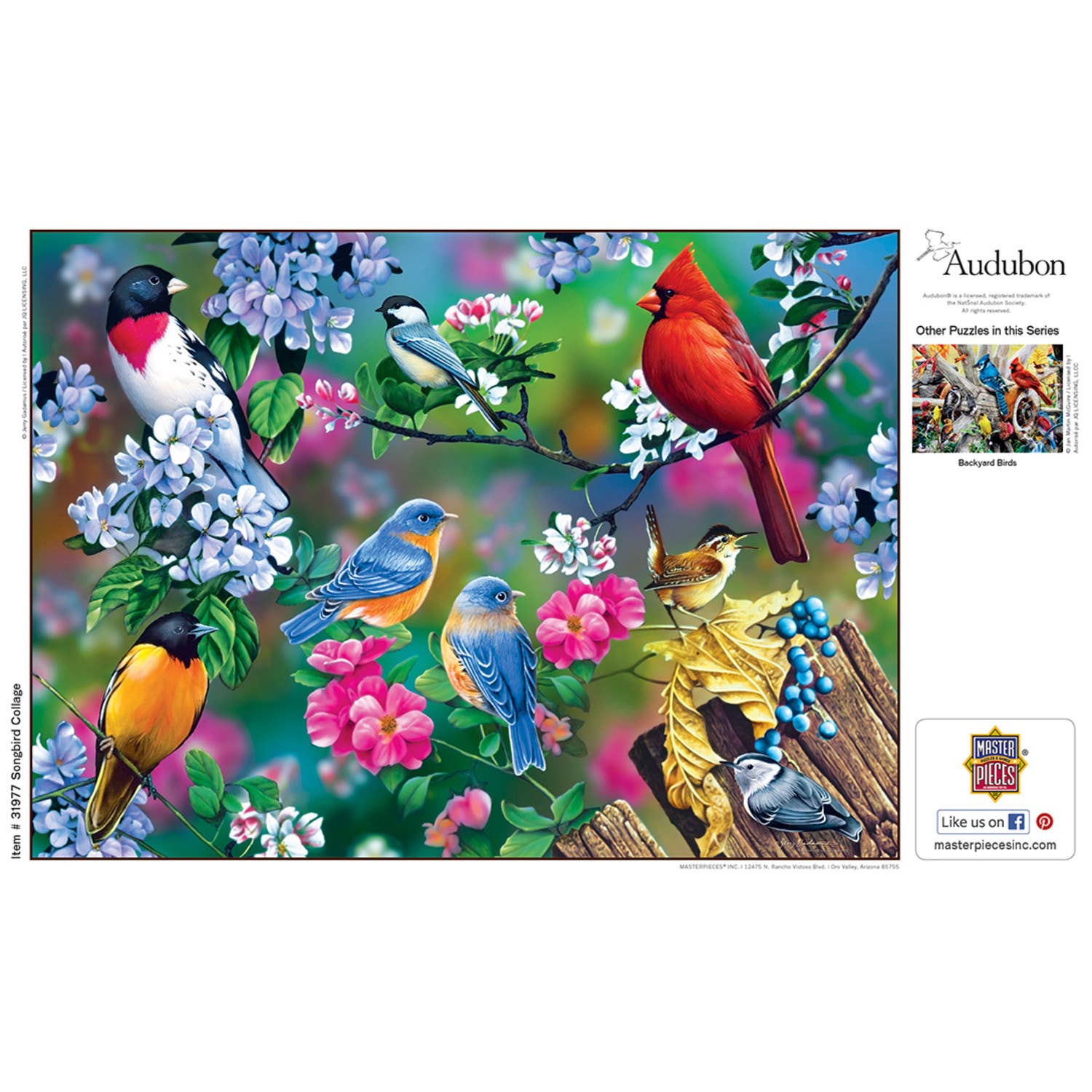 Audubon - Songbird Collage 1000 Piece Puzzle by Masterpieces Puzzles