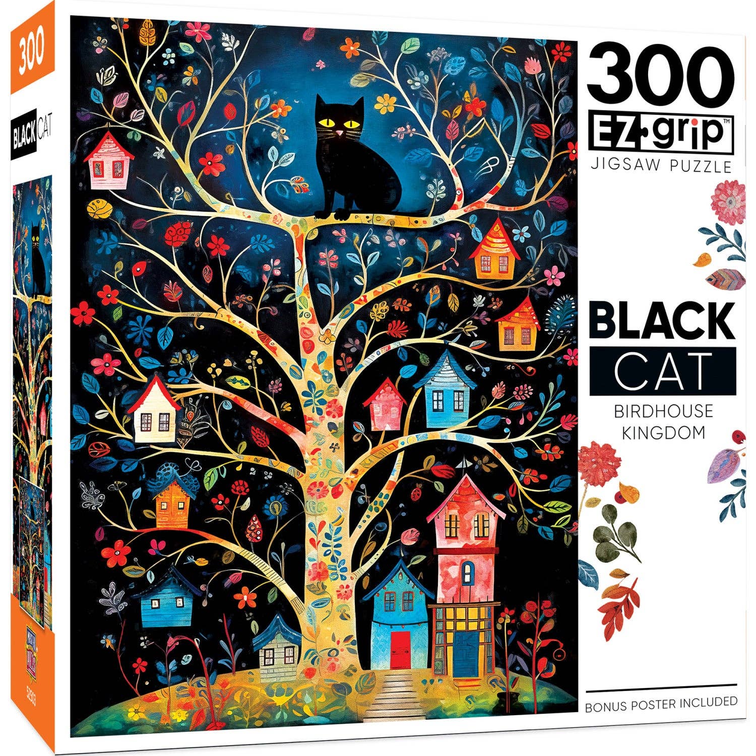 Black Cats - Birdhouse Kingdom 300 Piece EZ Grip Jigsaw Puzzle by Masterpieces Puzzles