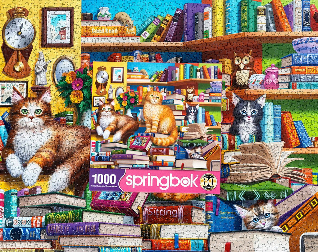 Bookshop Cats 1000 Piece Jigsaw Puzzle by Springbok Puzzles