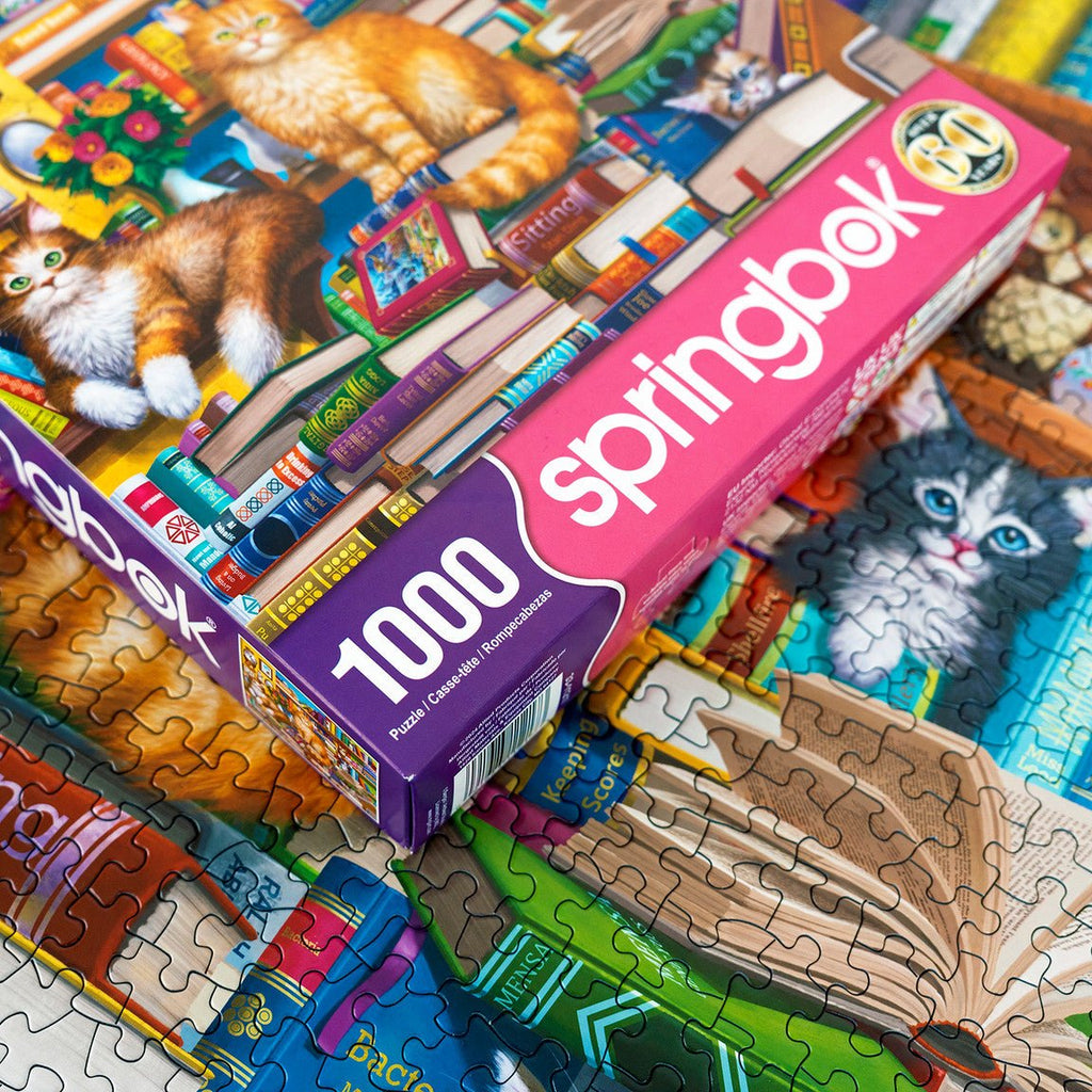 Bookshop Cats 1000 Piece Jigsaw Puzzle by Springbok Puzzles