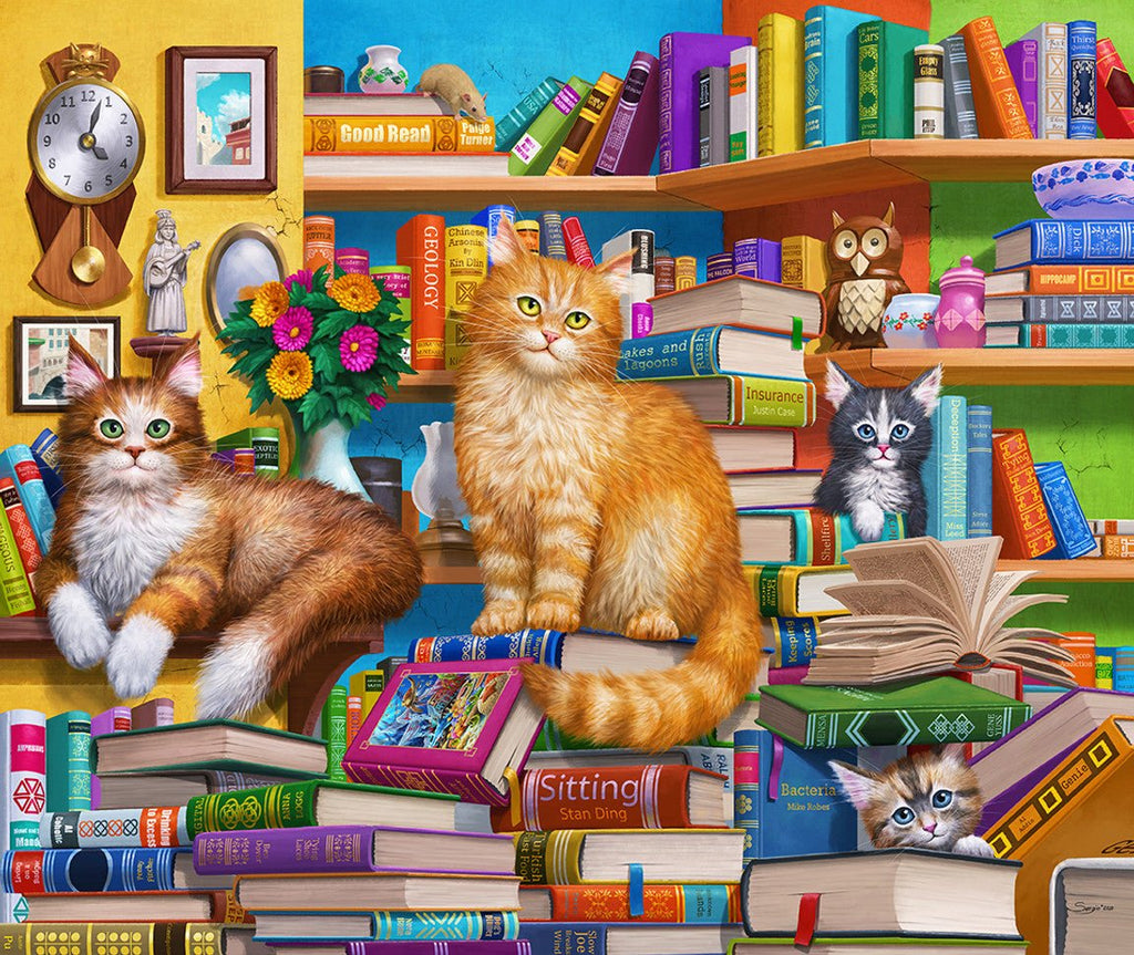 Bookshop Cats 1000 Piece Jigsaw Puzzle by Springbok Puzzles