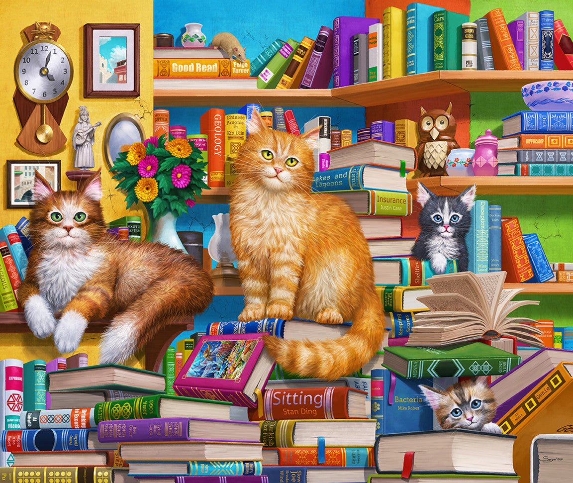Bookshop Cats 1000 Piece Jigsaw Puzzle by Springbok Puzzles