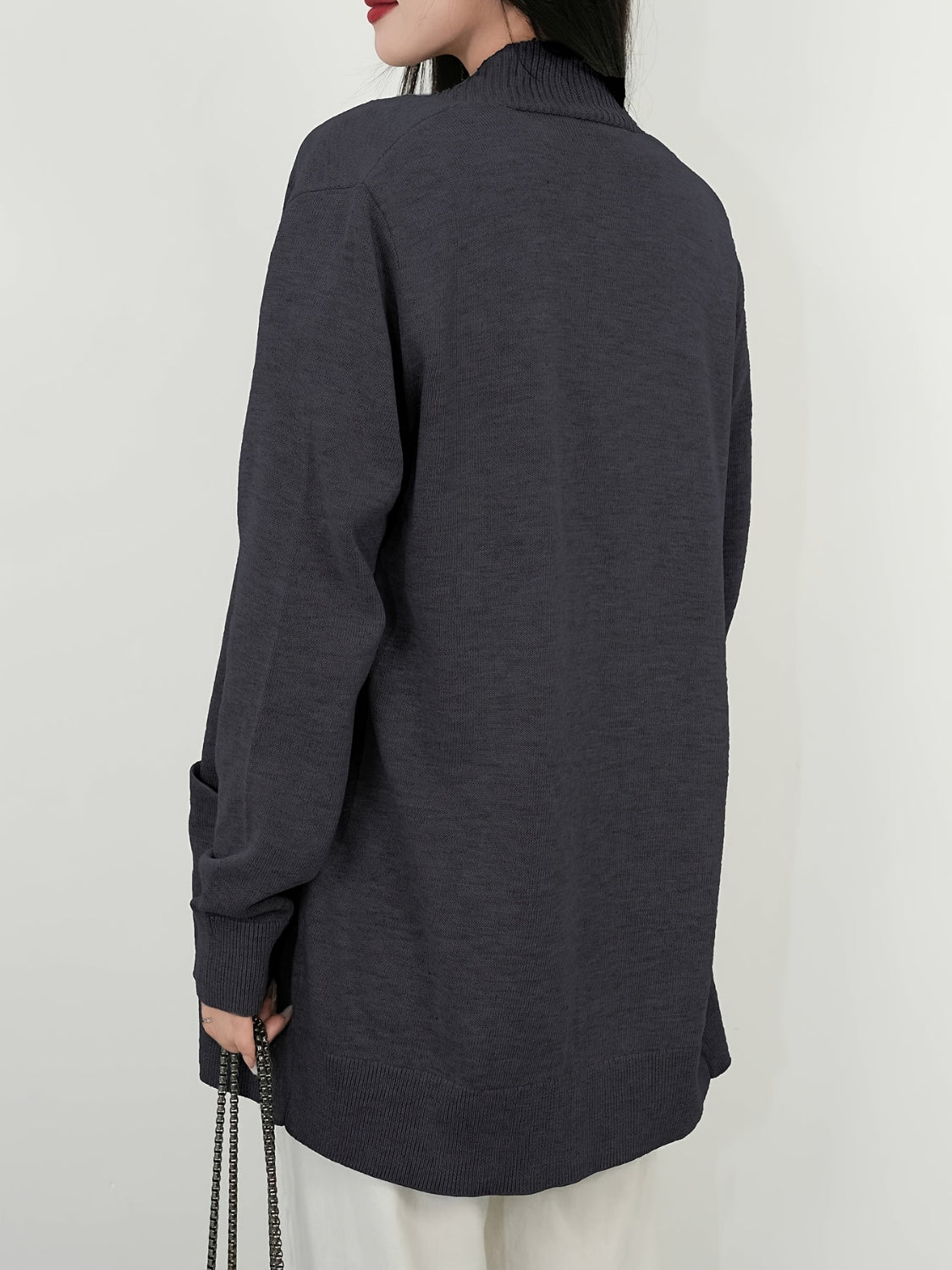 Open Front Long Sleeve Sweater Cardigan