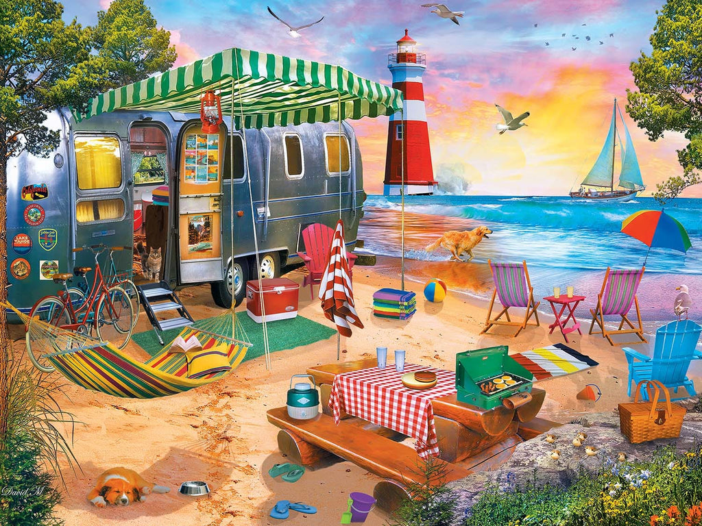 Campside Oceanside Camping 300 Piece EZ Grip Jigsaw Puzzle | Masterpieces