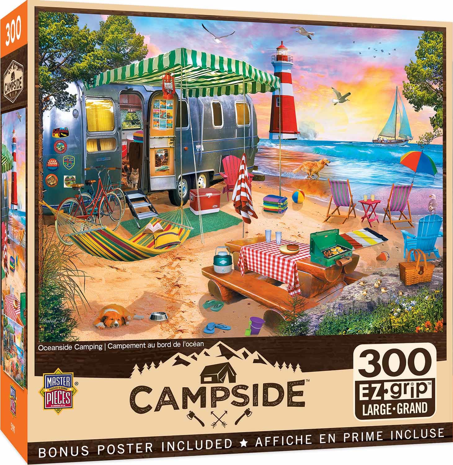 Campside Oceanside Camping 300 Piece EZ Grip Jigsaw Puzzle | Masterpieces