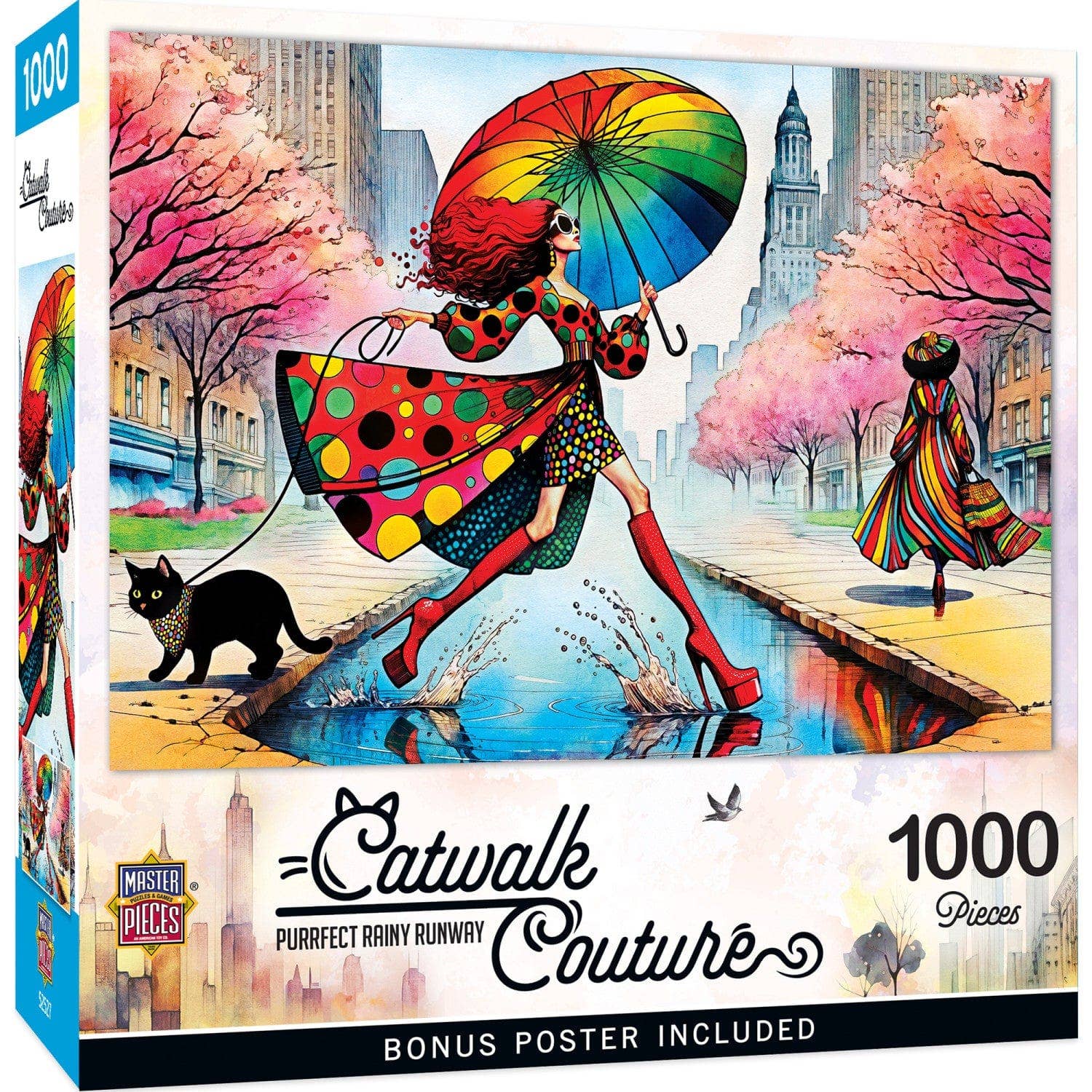 Catwalk Couture - Purrfect Rainy Runway 1000 Piece Jigsaw Puzzle by Masterpieces