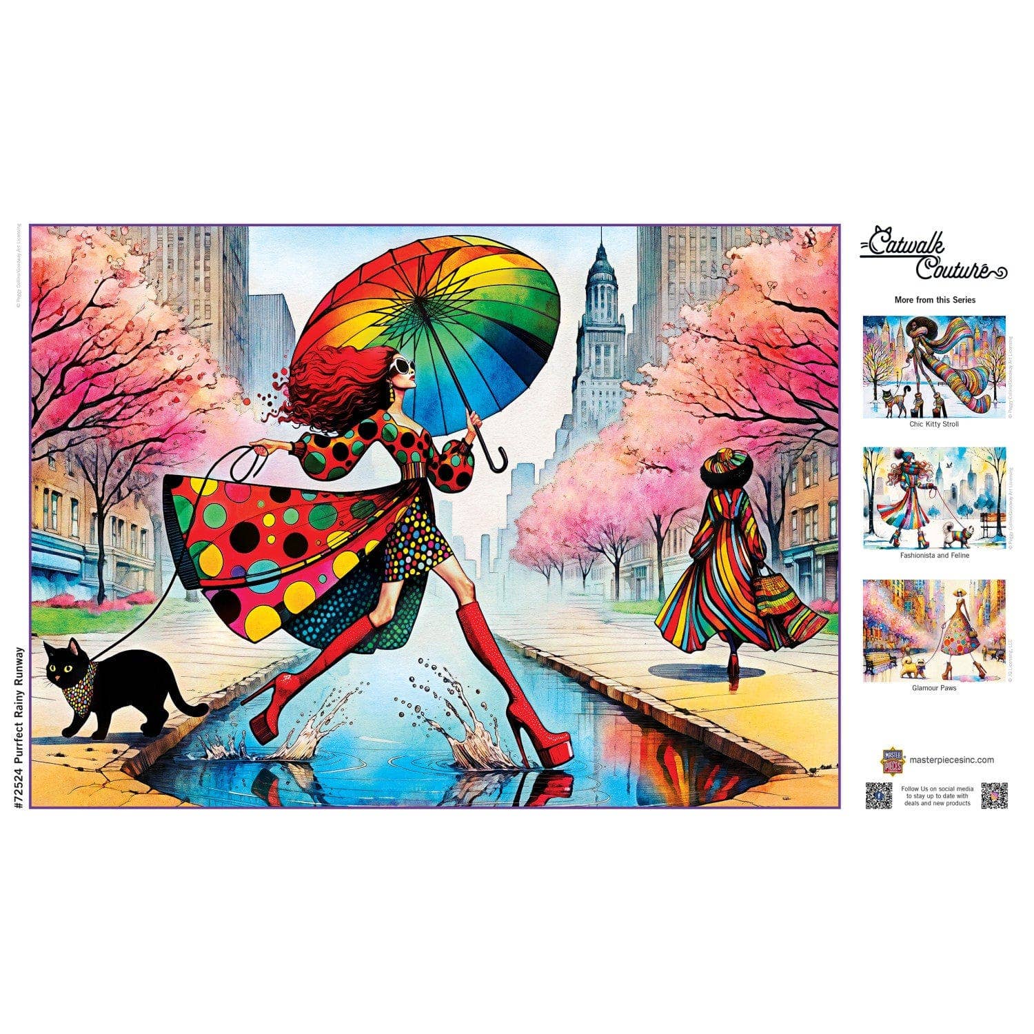 Catwalk Couture - Purrfect Rainy Runway 1000 Piece Jigsaw Puzzle by Masterpieces