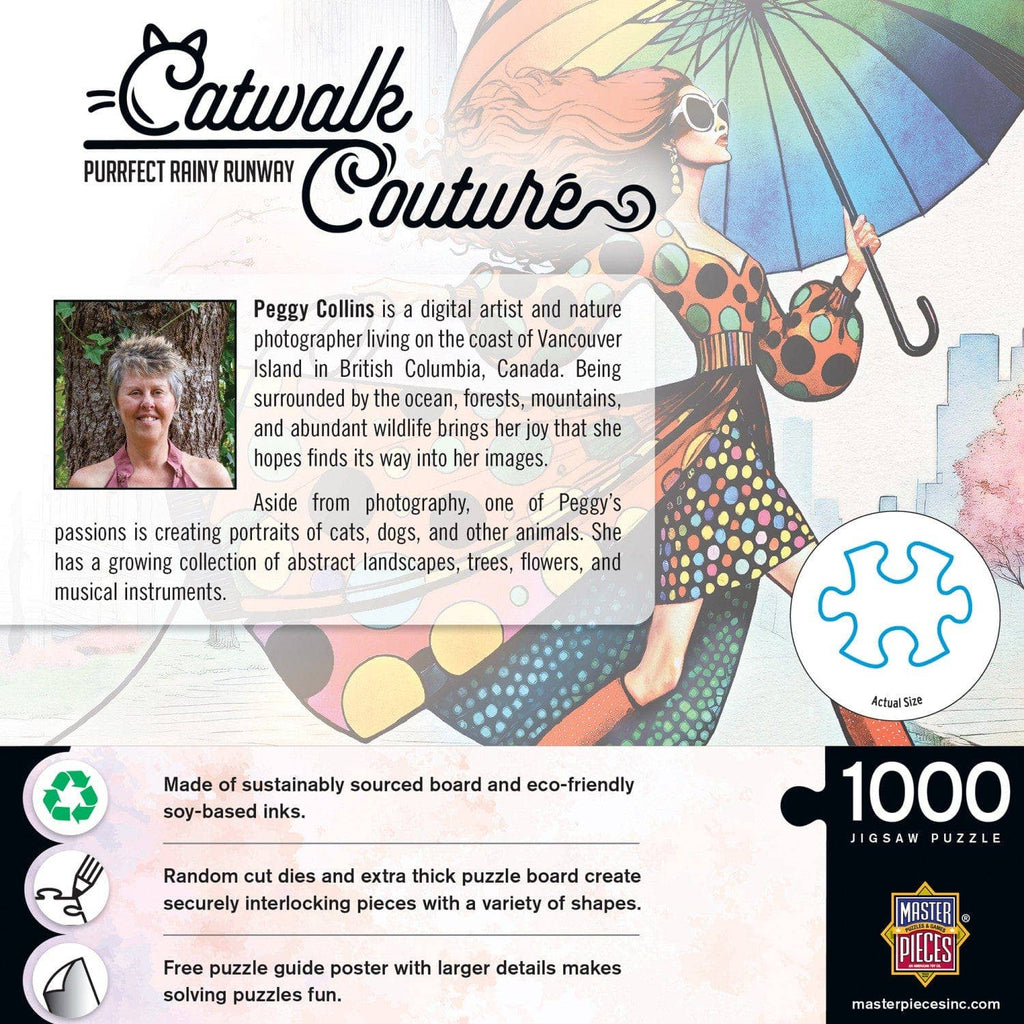 Catwalk Couture - Purrfect Rainy Runway 1000 Piece Jigsaw Puzzle by Masterpieces