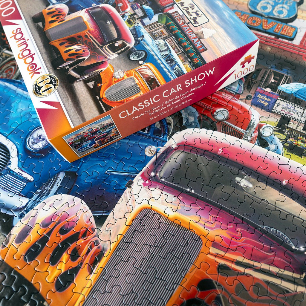 Classic Car Show 1000 Piece Jigsaw Puzzle by Springbok Puzzles