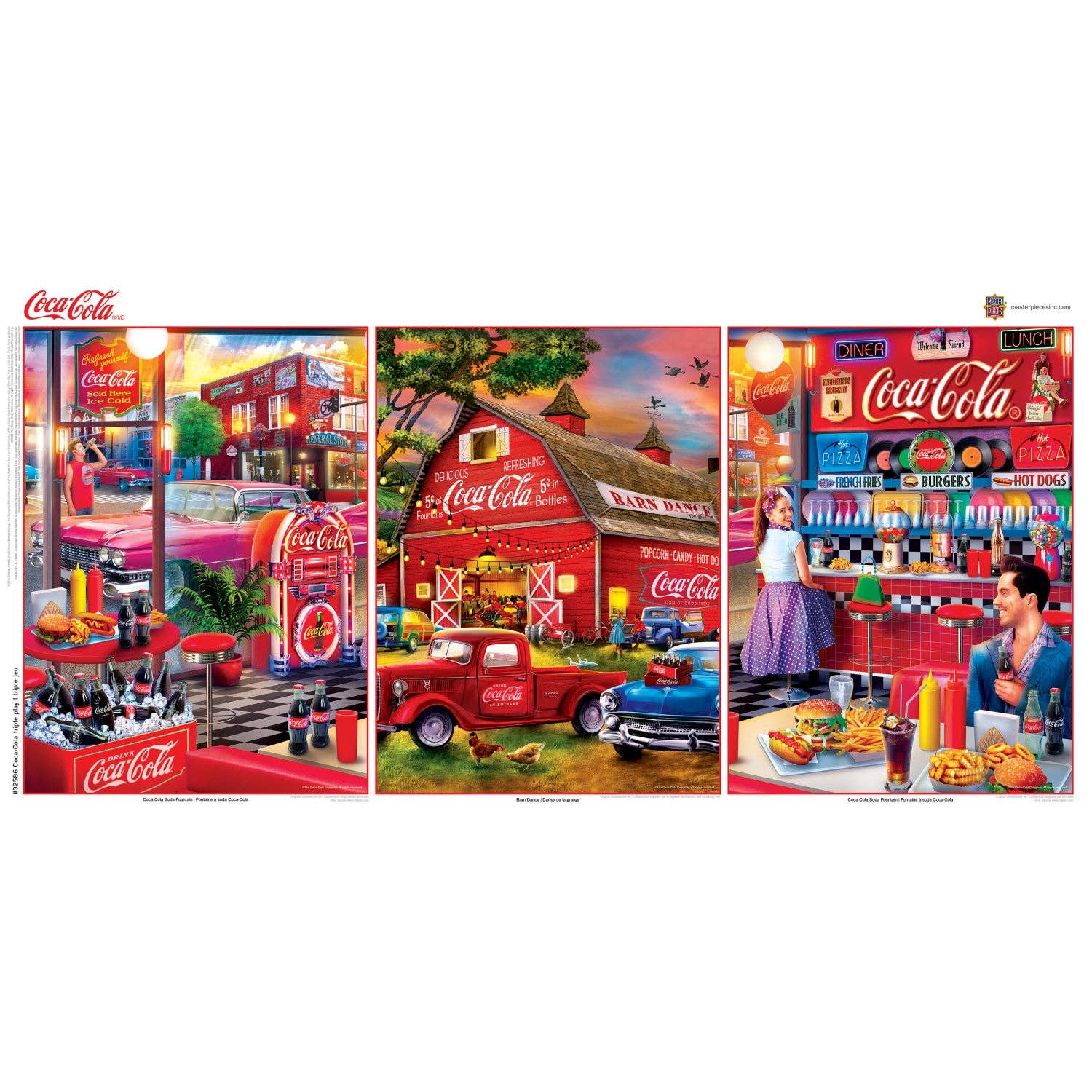 Coca-Cola - 500 Piece Jigsaw Puzzles 3 Pack by Masterpieces Puzzles