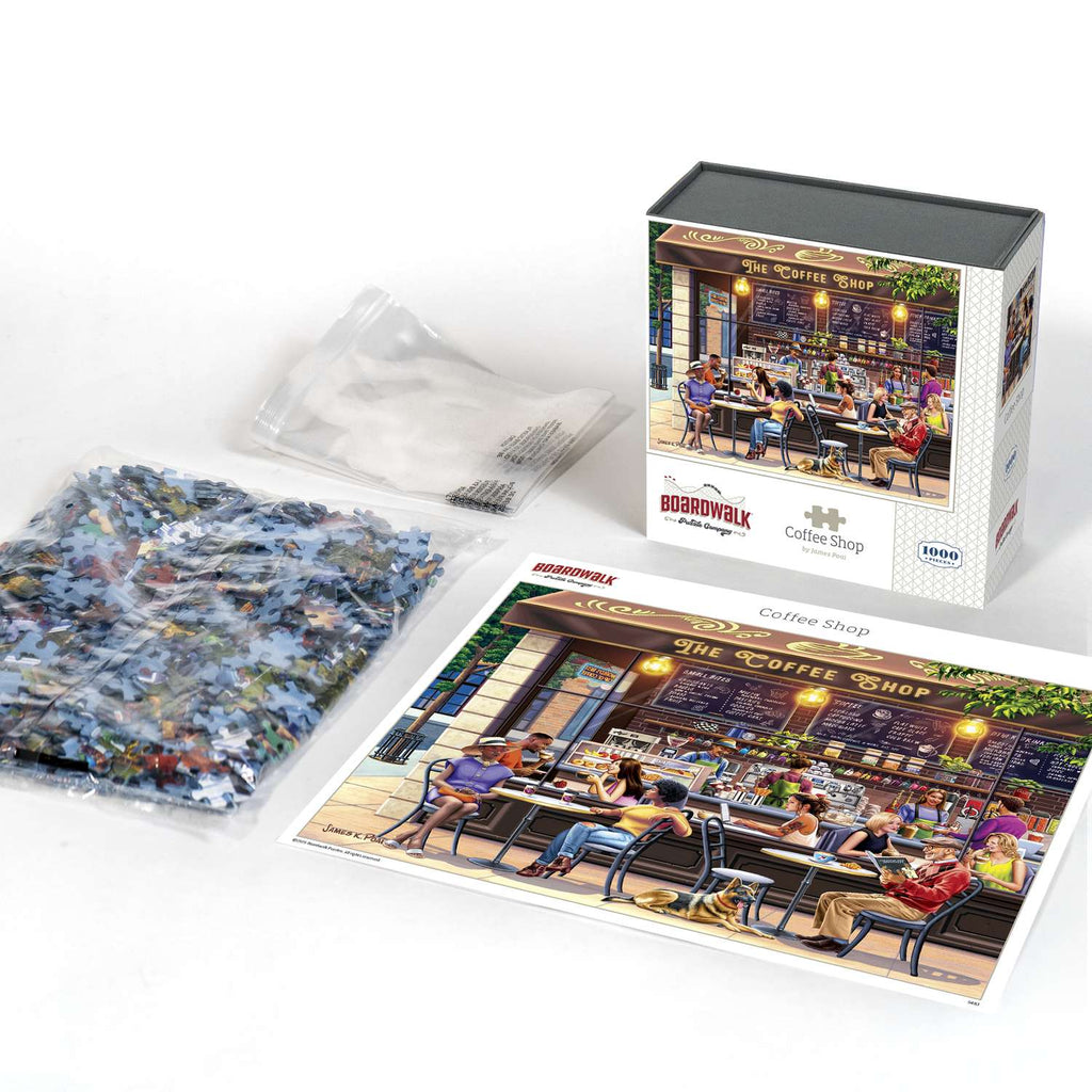 Coffee Shop 1000 Piece Jigsaw Puzzle by Boardwalk Puzzle Company