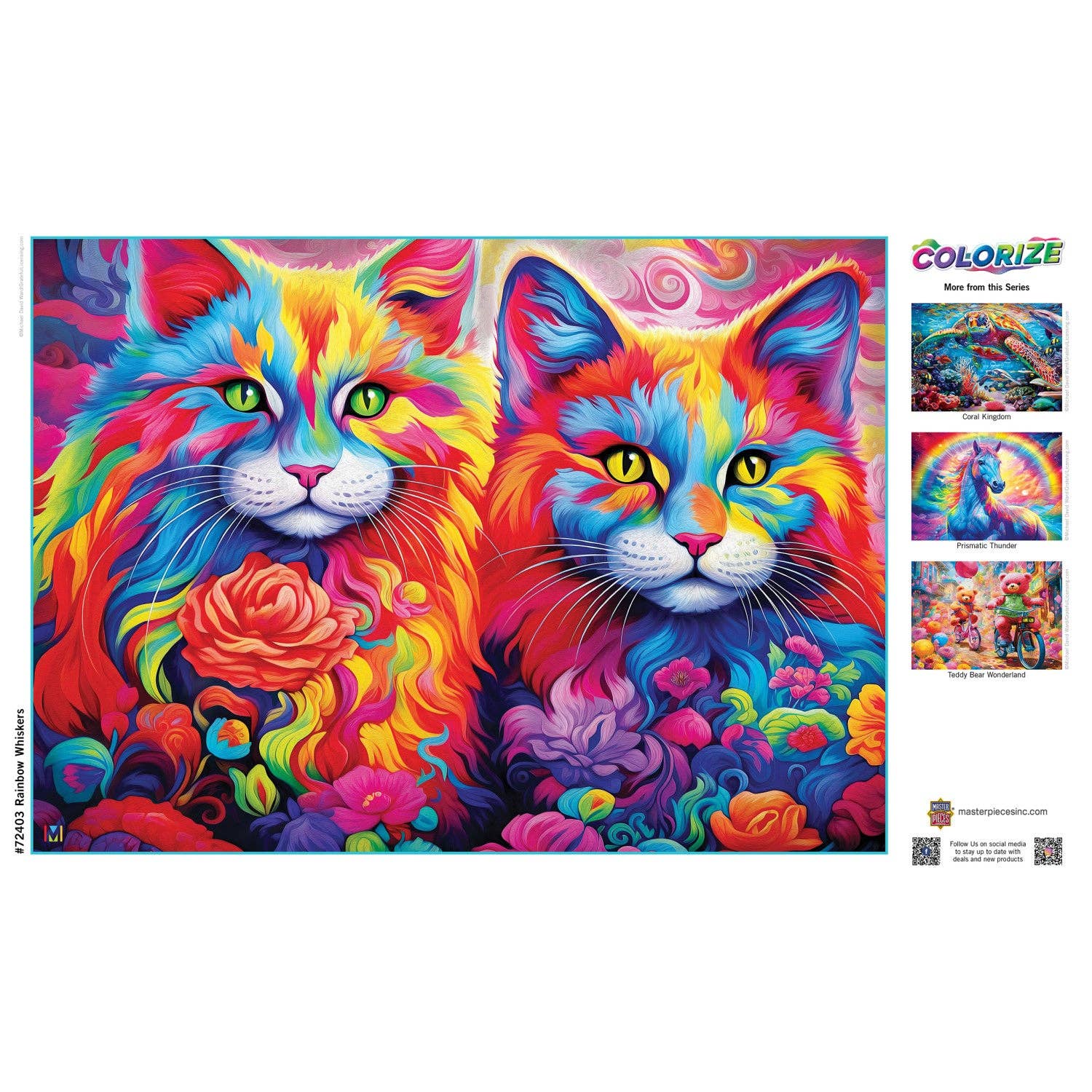 Colorize - Rainbow Whiskers 1000 Piece Puzzle by Masterpieces