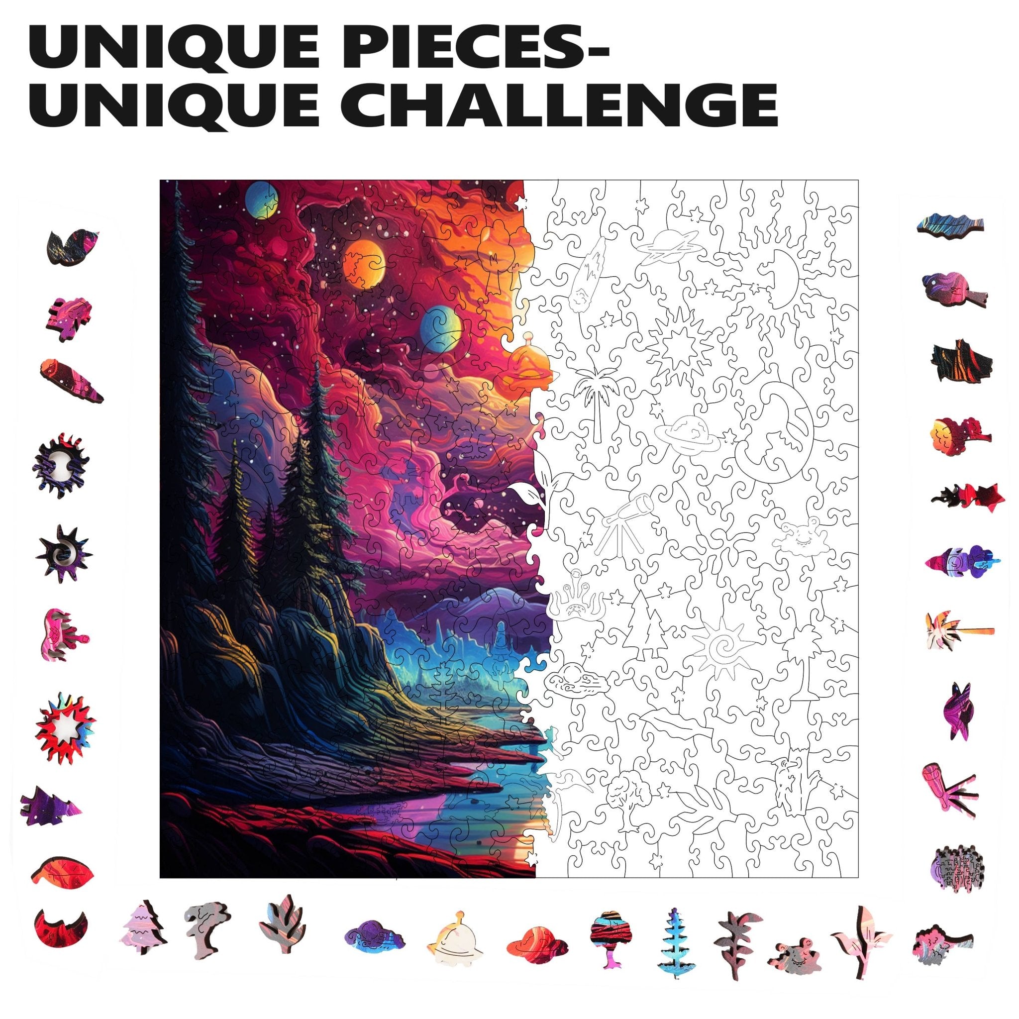 Cosmic Canvas 300 Piece Wooden Jigsaw Puzzle | Trippy Puzzle Co