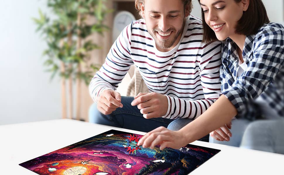 Cosmic Canvas 300 Piece Wooden Jigsaw Puzzle | Trippy Puzzle Co