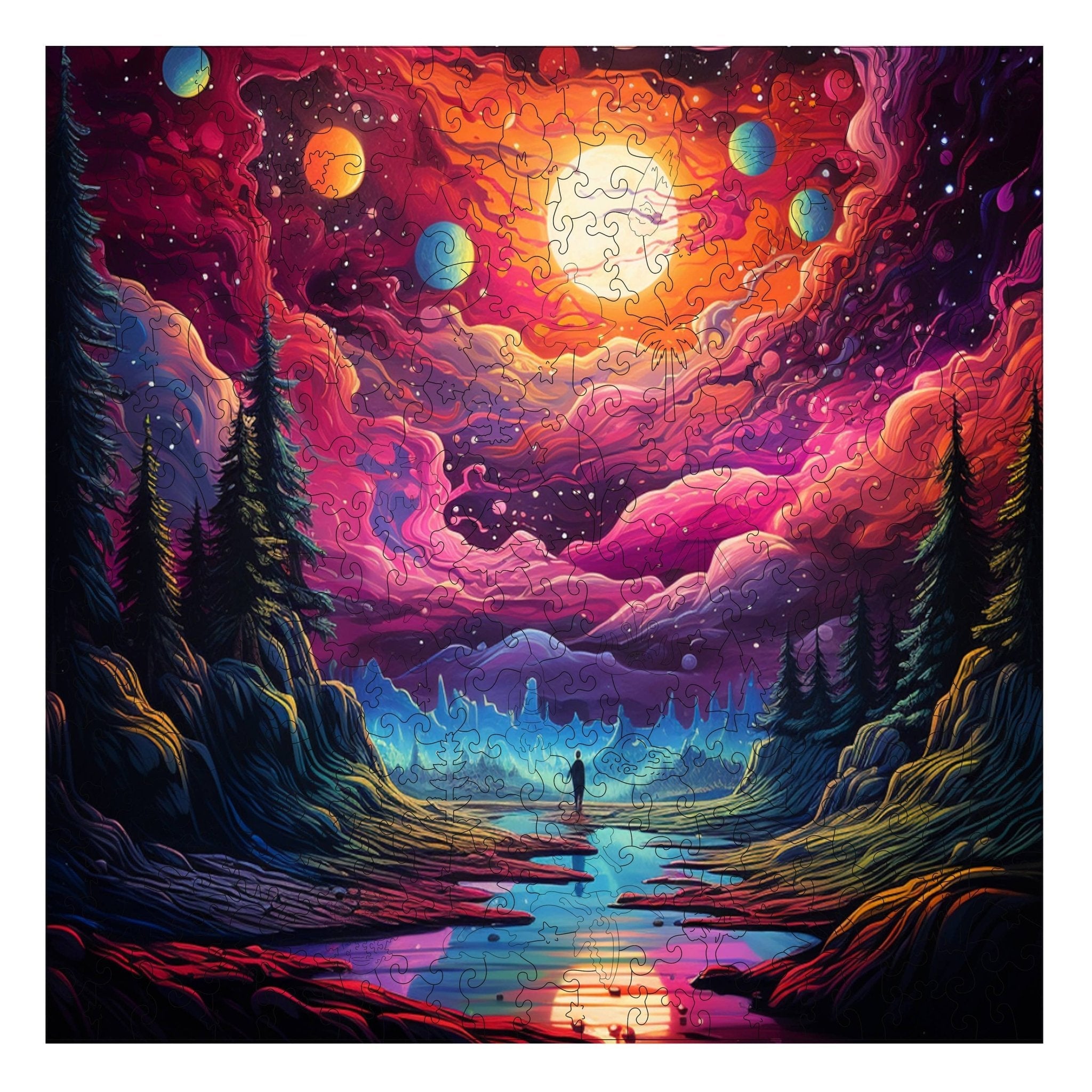 Cosmic Canvas 300 Piece Wooden Jigsaw Puzzle | Trippy Puzzle Co