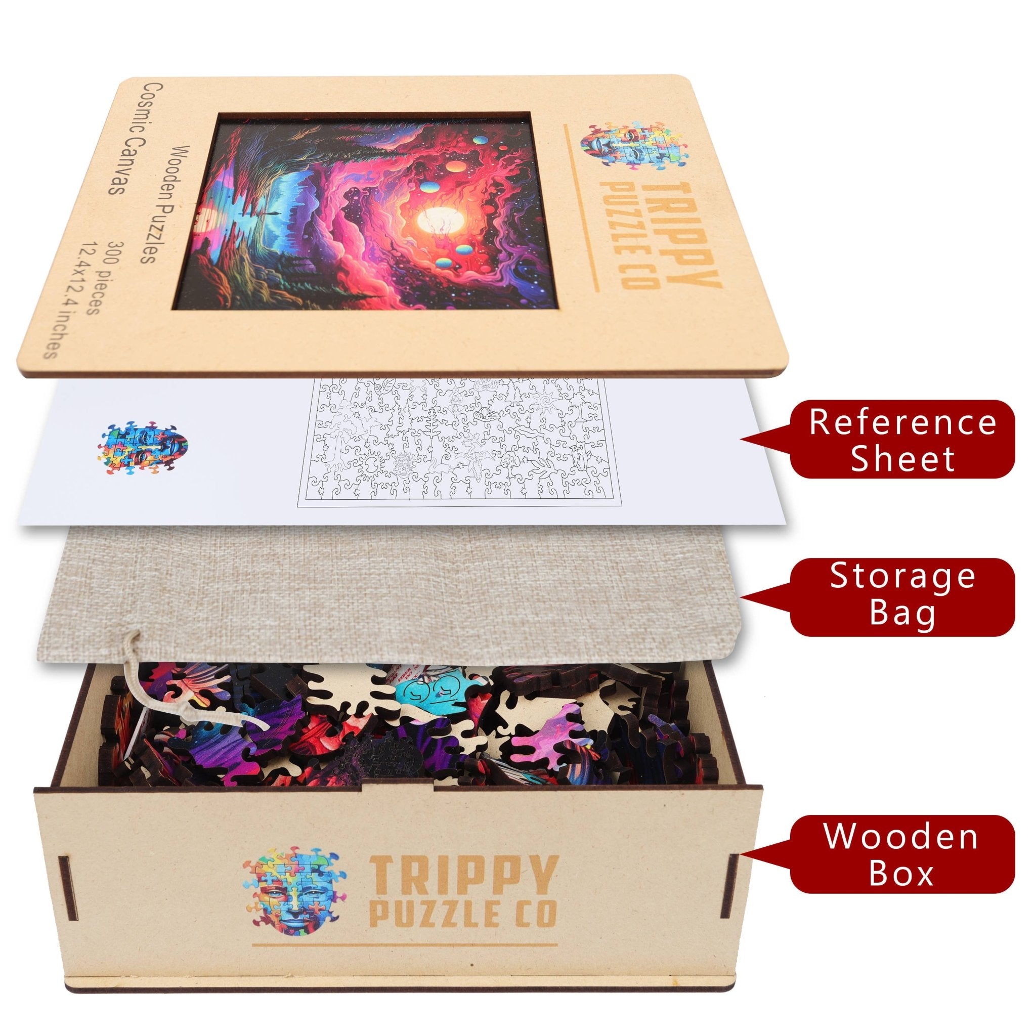 Cosmic Canvas 300 Piece Wooden Jigsaw Puzzle | Trippy Puzzle Co
