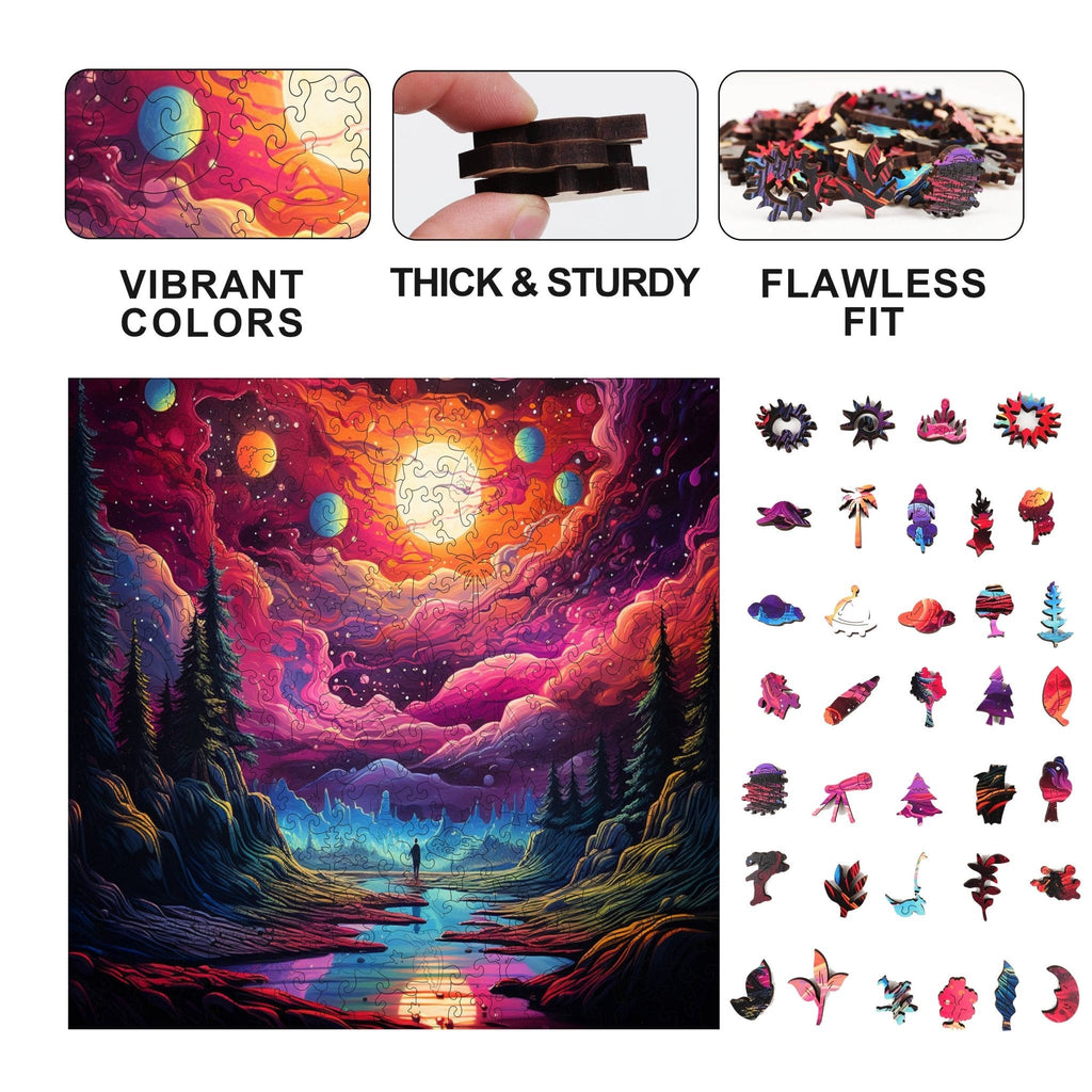 Cosmic Canvas 300 Piece Wooden Jigsaw Puzzle | Trippy Puzzle Co