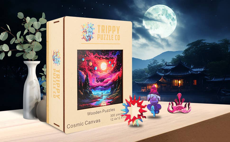 Cosmic Canvas 300 Piece Wooden Jigsaw Puzzle | Trippy Puzzle Co