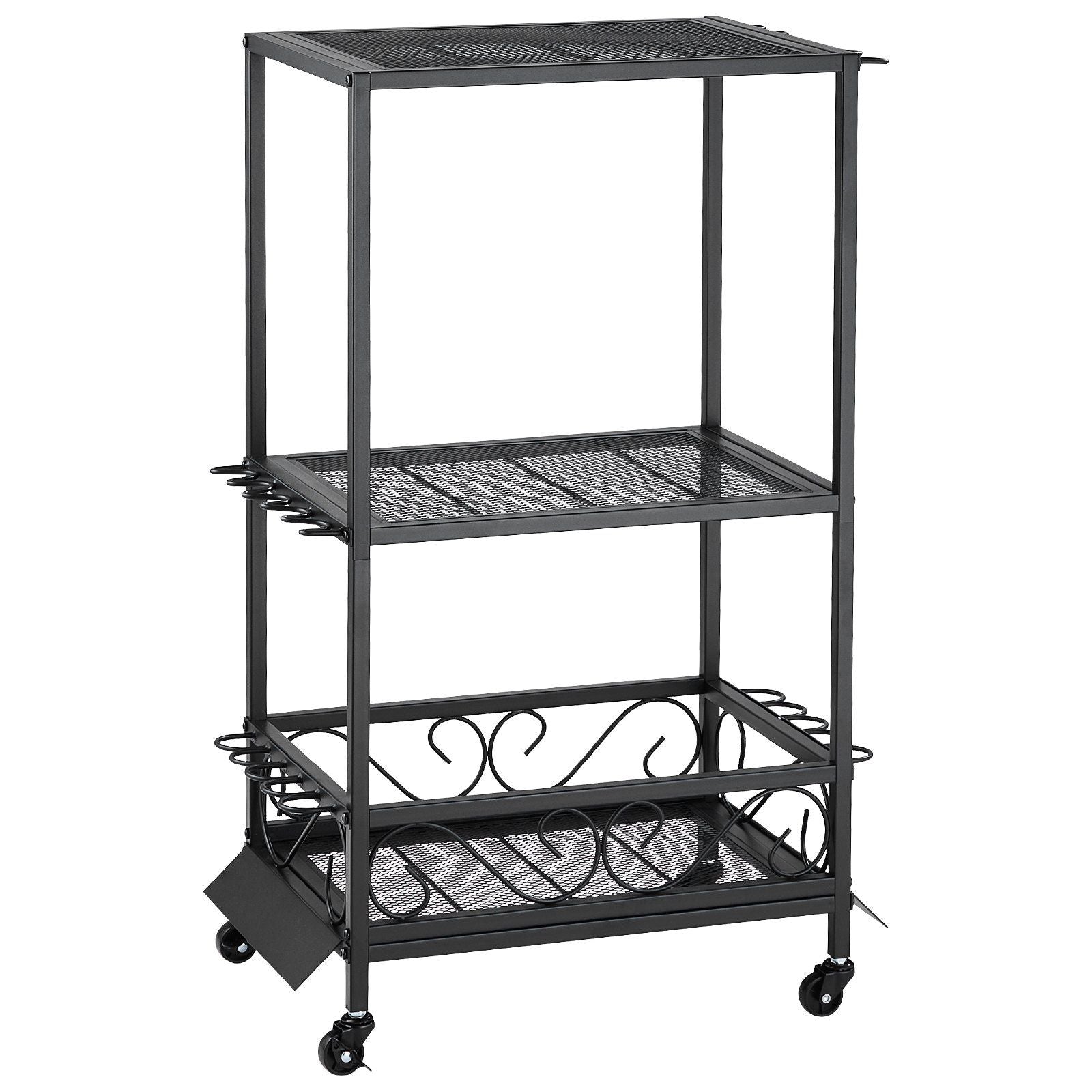 10 Pole Fishing Rod Holder Fishing Rack Cart Organizer with Wheels for Garage