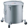 Fryer Grease Bucket, 10 Gal Oil Disposal Caddy with Caster Base, Carbon Steel Rust-Proof Coating, Oil Transport Container with Lid, Lock Clips, Filter Bag for Hot Cooking Oil Filtering, Gray