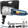 Sheet Metal Nibbler 380W, Electric Metal Nibbler 1800RPM High Speed Rotor 0.07in/1.8mm, Metal Nibbler Cutter w Replaced Blades Storage Case for Cutting Stainless Steel, Aluminium, Plastic