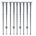 Staircase Metal Balusters, 44'' x 1/2" Galvanized Steel Decorative Banister Spindles, 10 Pack Deck Baluster with Hollow Single Baskets, Twists, Spiral Stair Railing w/ Shoes & Screws
