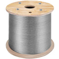 Stainless Steel Cable Railing 1/8"x 500ft, Wire Rope 316 Marine Grade, Braided Aircraft Cable 1x19 Strands Construction for Deck Rail Balusters Stair Handrail Porch Fence
