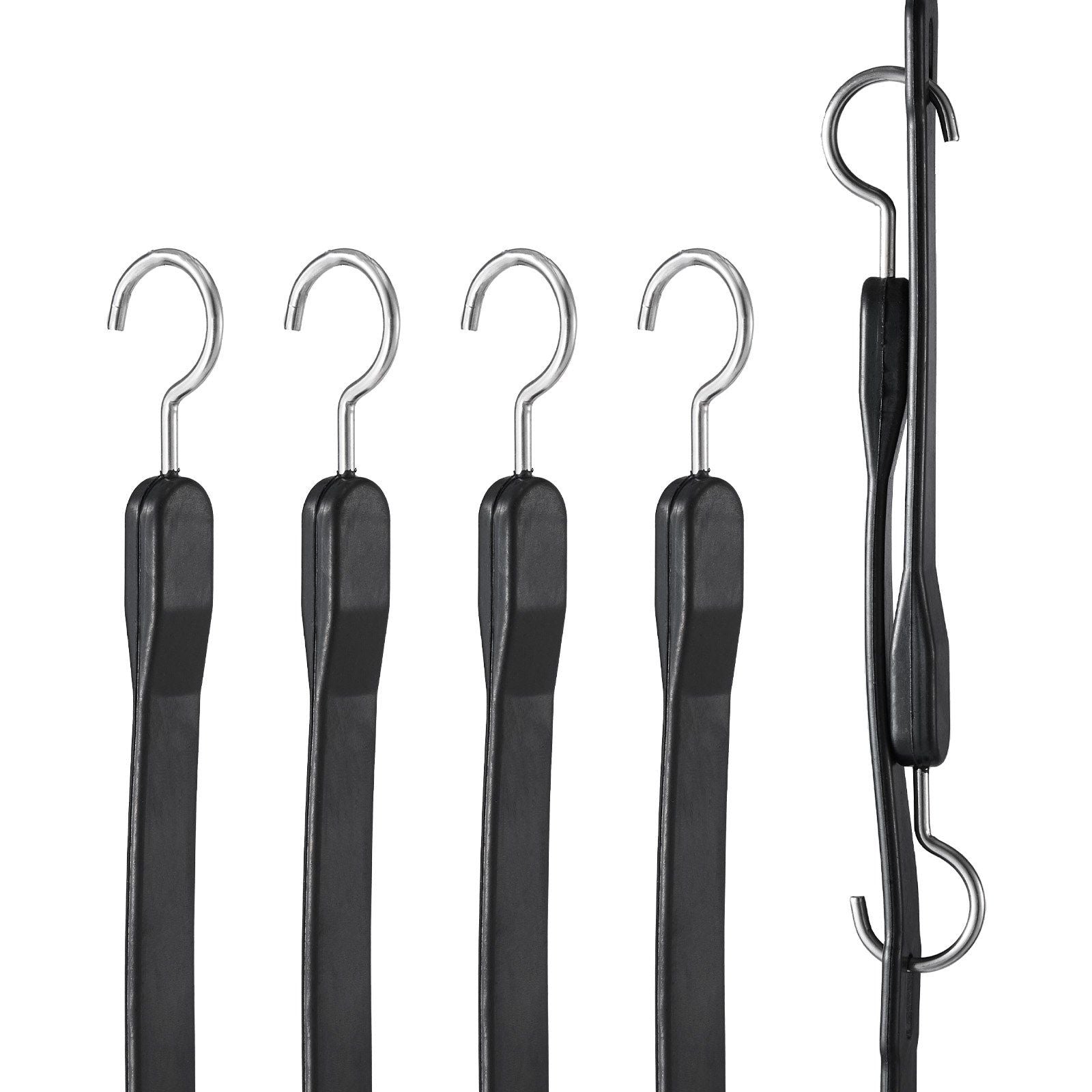 4 Pcs Flat Bungee Cord Set 20 mm Heavy Duty Bungee Straps with S-Hook 40"