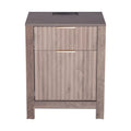 Farmhouse End Table Square Night Stand with USB & Outlets Set of 2 Gray