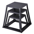 Plyometric Jump Boxes, 12/18/24 Inch Plyo Box, Platform and Jumping Agility Box, Anti-Slip Fitness Exercise Step Up Box Set for Home Gym Training, Conditioning Strength Training, Black