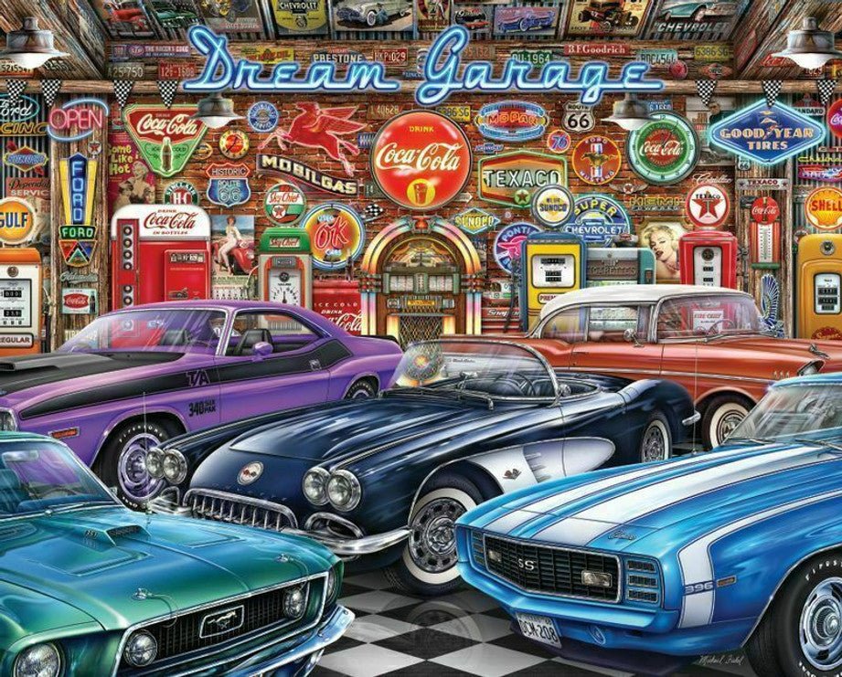 Dream Garage 1000 Piece Jigsaw Puzzle by Springbok Puzzles - Classic Car Puzzle