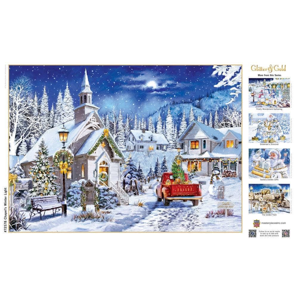 Glitter & Gold - Chapel's Winter Light 1000 Piece Jigsaw Puzzle | Masterpieces Puzzles