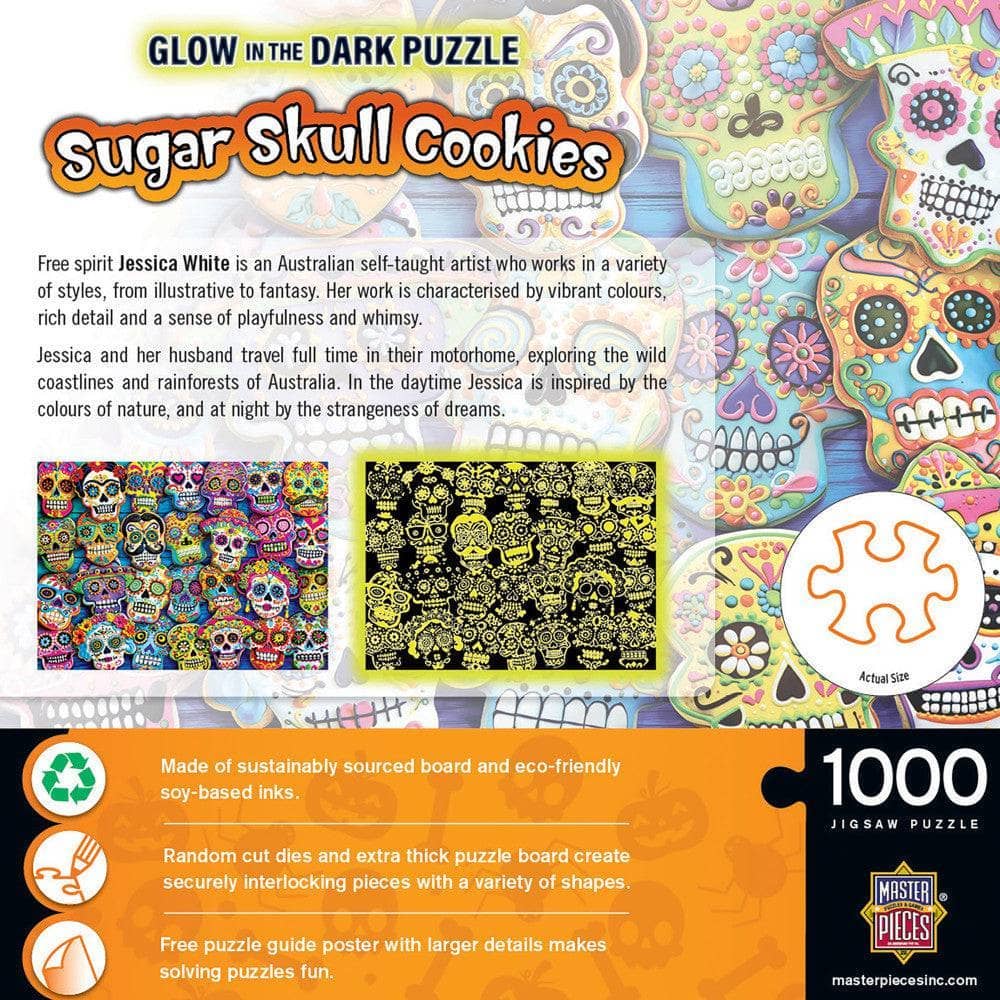 Glow in the Dark - Sugar Skull Cookies 1000 Piece Jigsaw Puzzle | Masterpieces Puzzles