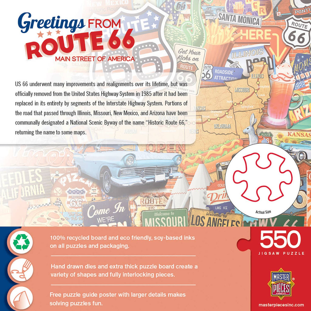 Greetings From Route 66 - 550 Piece Puzzle by MasterPieces