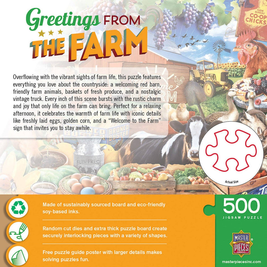Greetings From the Farm 500 Piece Jigsaw Puzzle by Masterpieces Puzzles