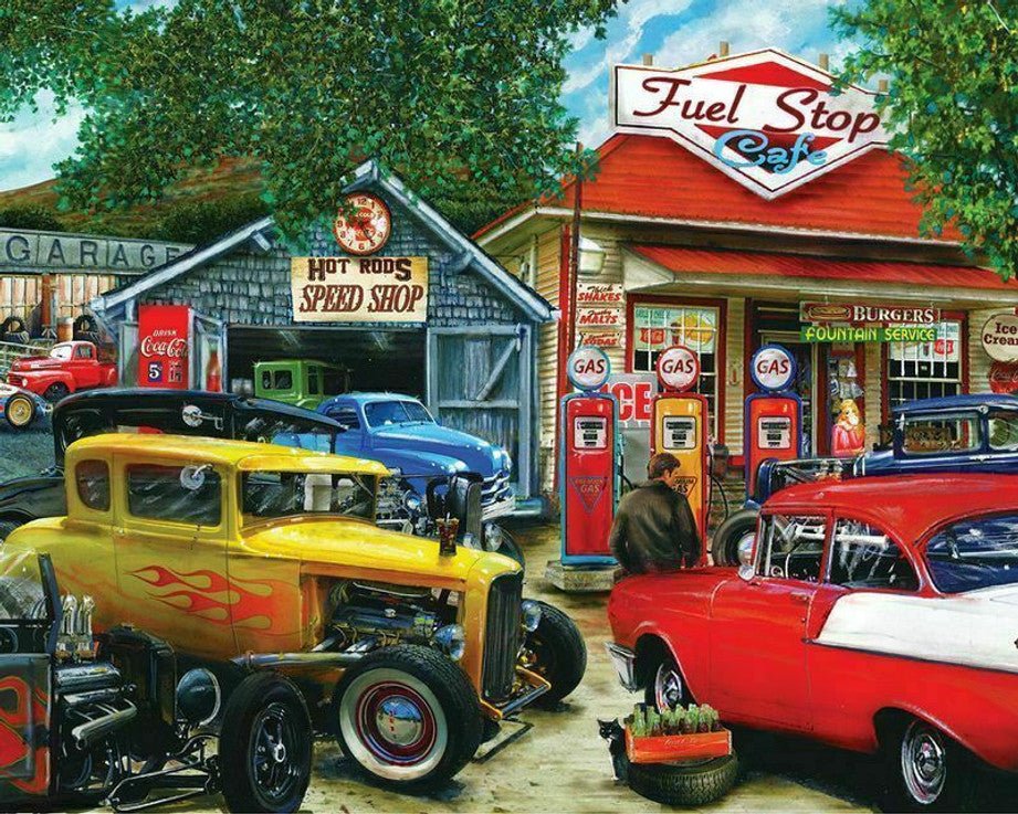 Hot Rod Cafe 1000 Piece Jigsaw Puzzle by Springbok Puzzles
