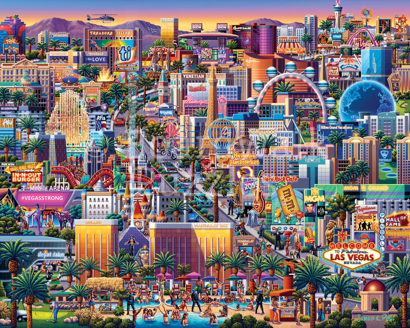 Las Vegas Strip 1000 Piece Jigsaw Puzzle by Boardwalk Puzzle Company