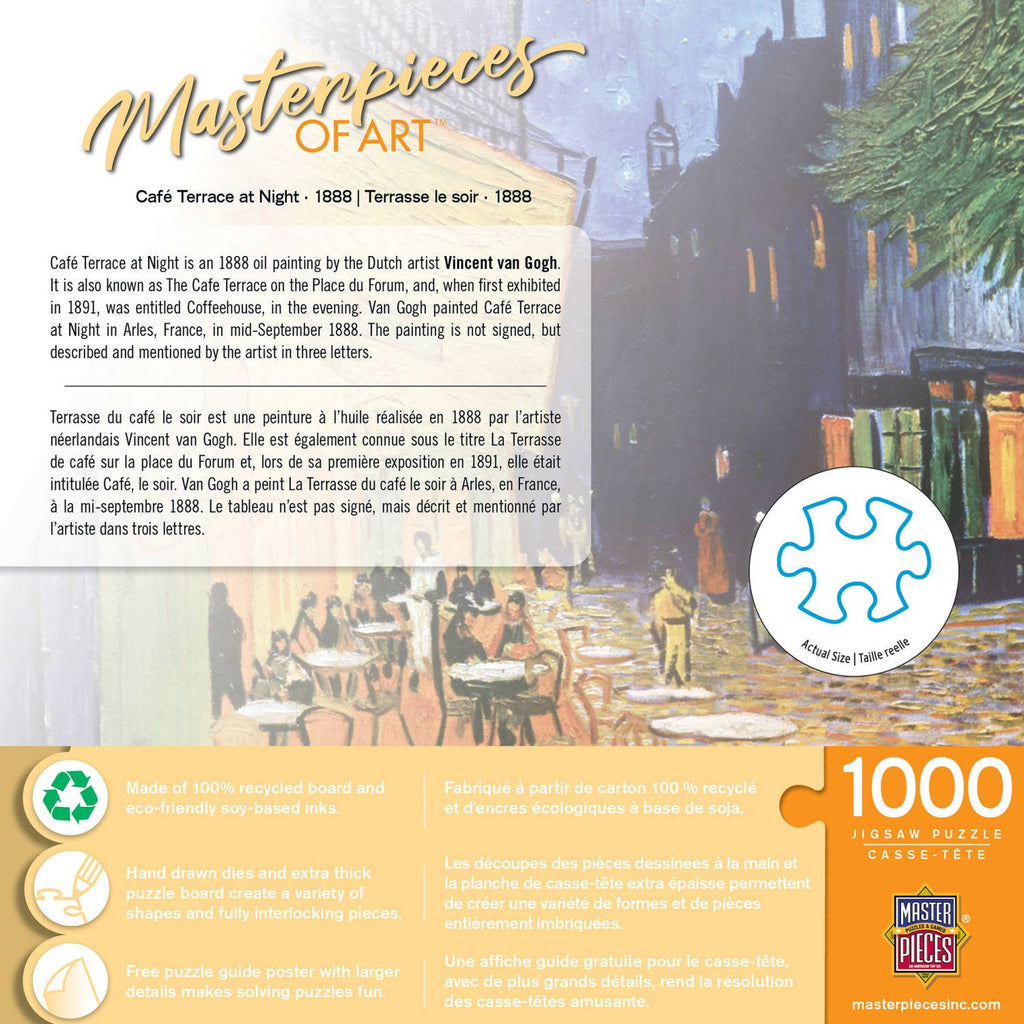 Masterpieces of Art - Cafe Terrace at Night 1000 Piece Jigsaw Puzzle | Masterpieces