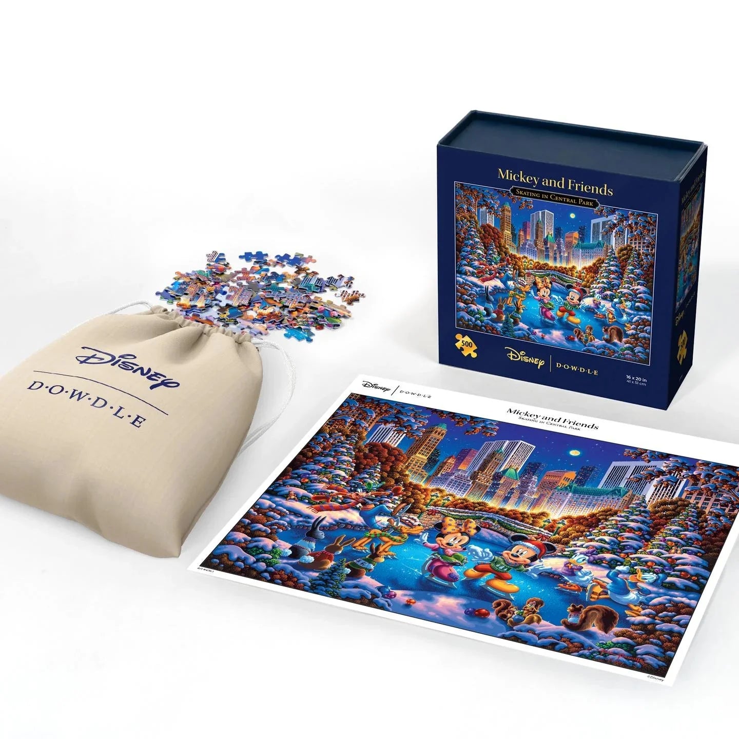 Mickey & Friends Skating in Central Park 500 Piece Puzzle by Disney and Dowdle