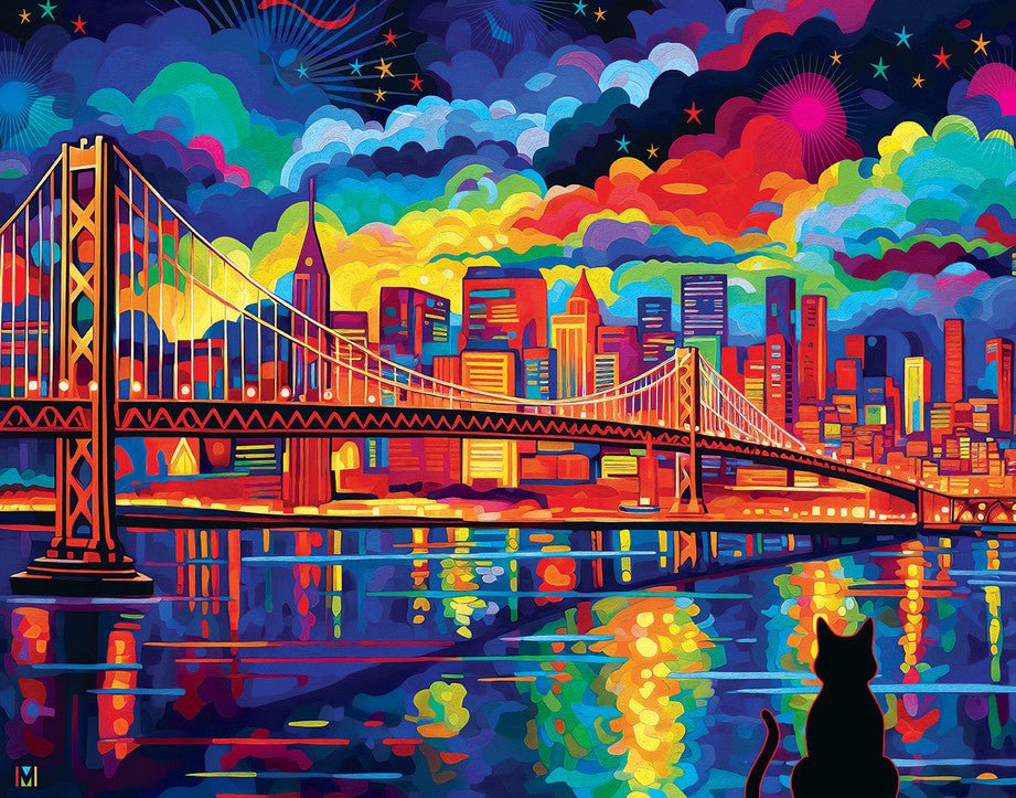 Midnight in San Francisco 1000 Piece Jigsaw Puzzle by Springbok Puzzles