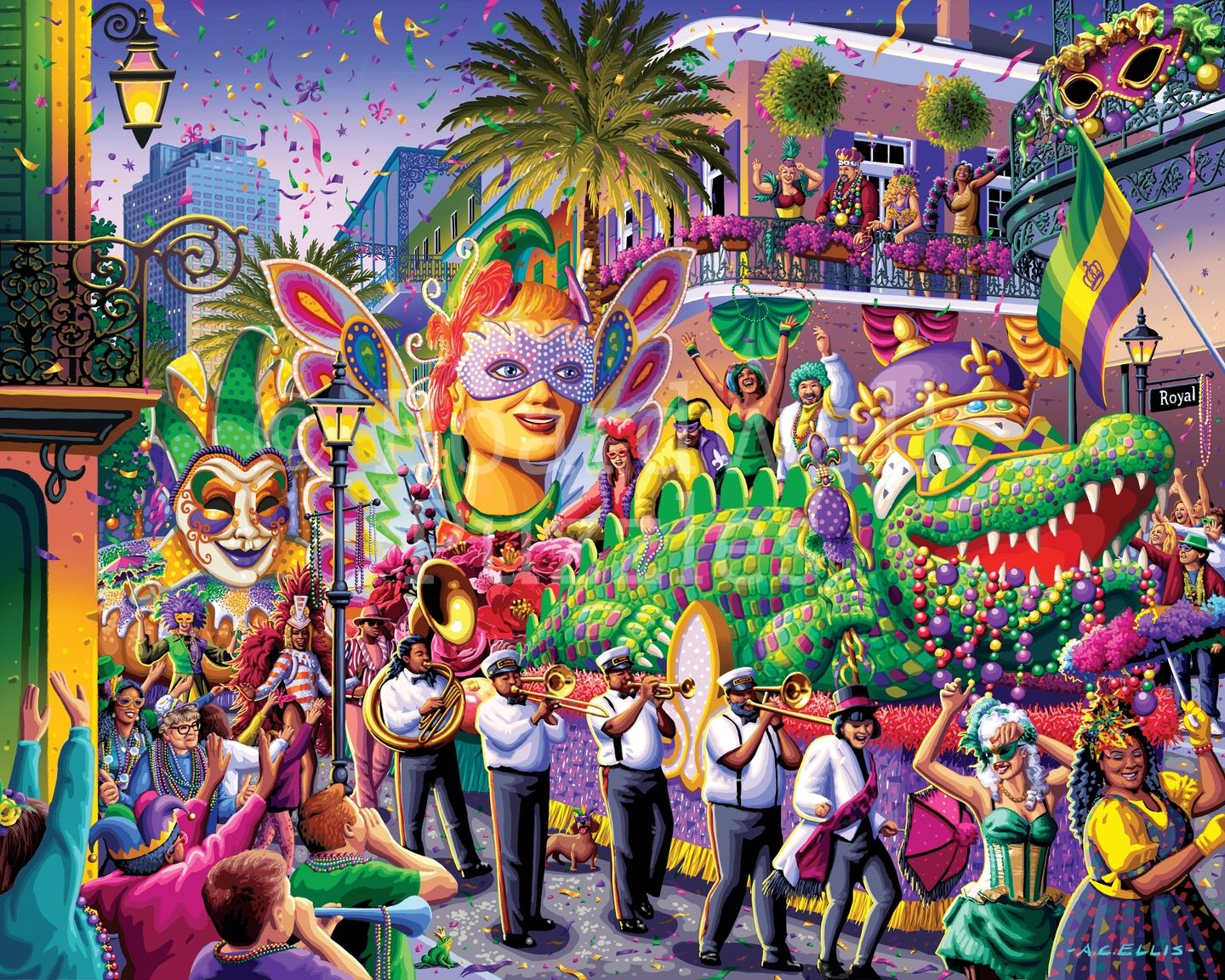 New Orleans Mardi Gras 1000 Piece Jigsaw Puzzle by Boardwalk