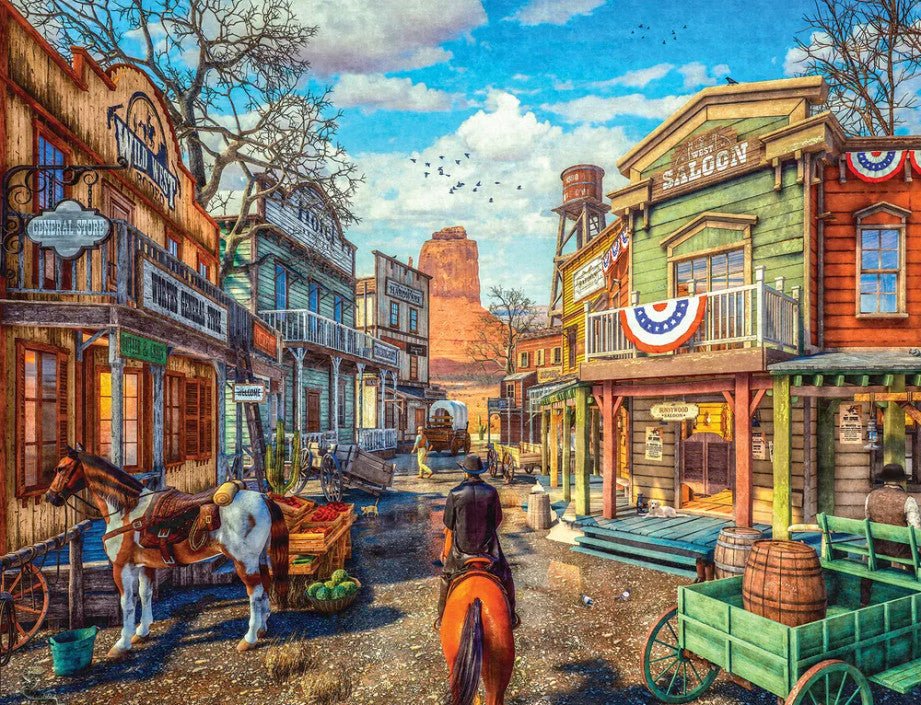Old Western Town 500 Piece Jigsaw Puzzle by Springbok Puzzles