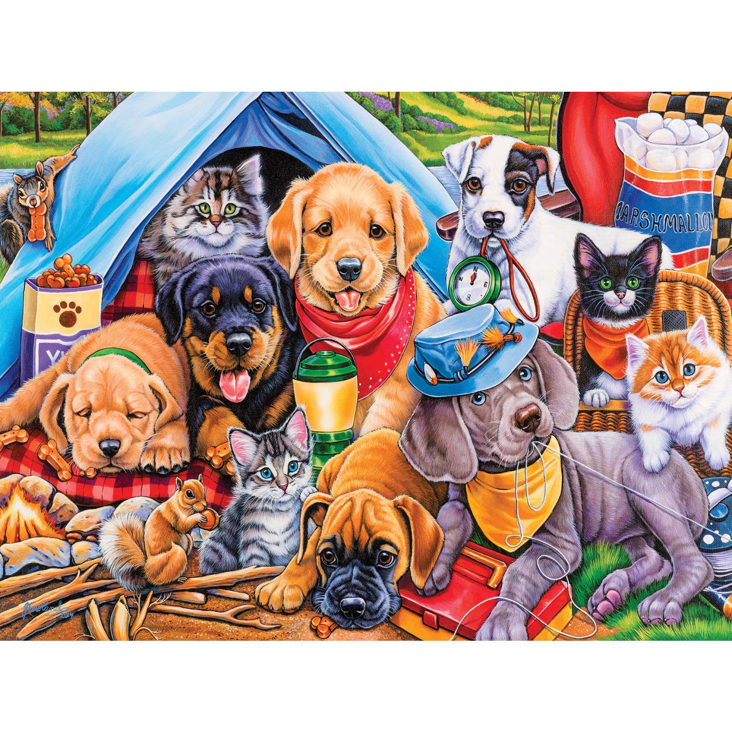 Playful Paws - Camping Buddies 300 Piece EZ Grip Jigsaw Puzzle | Masterpieces Puzzles