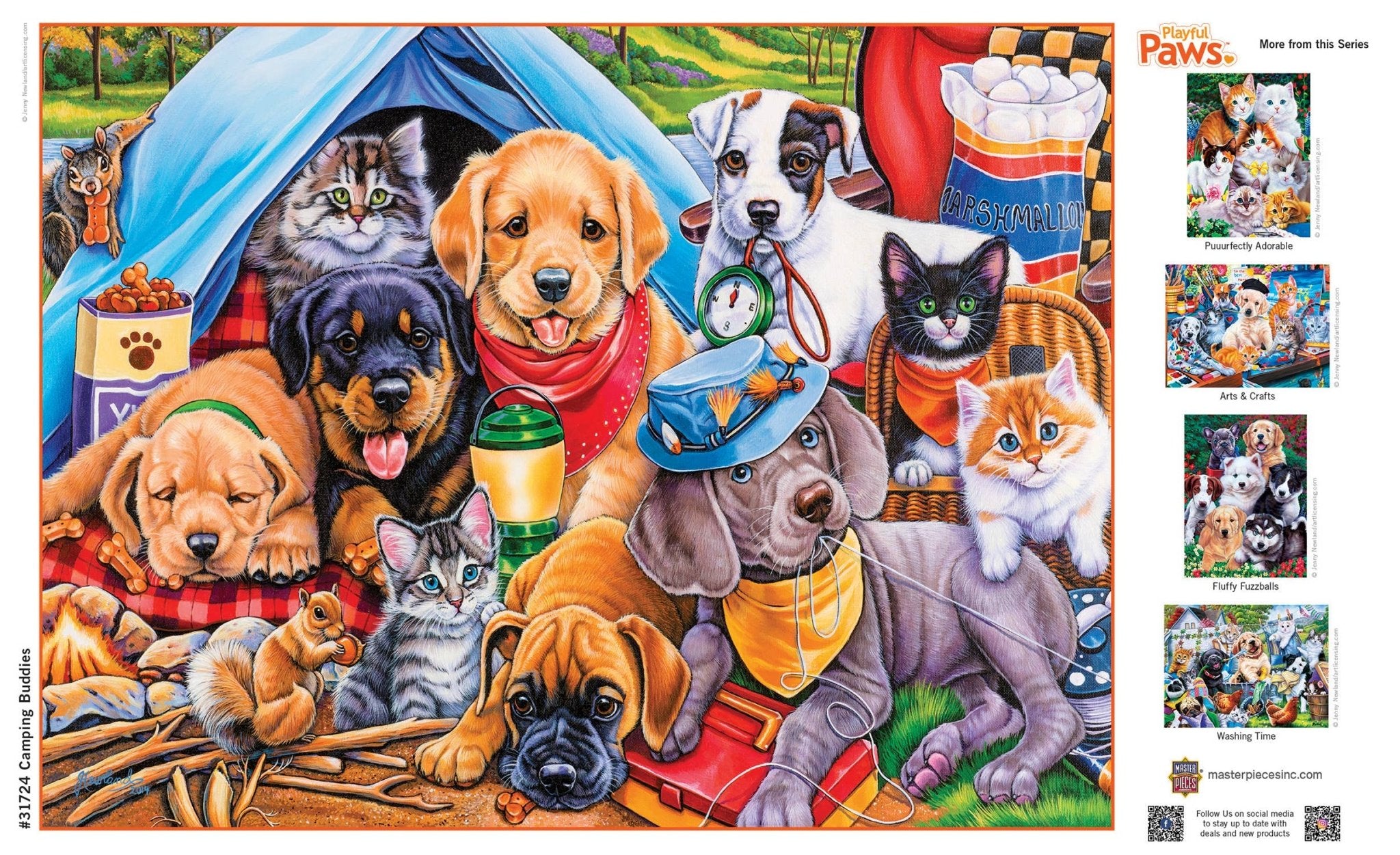 Playful Paws - Camping Buddies 300 Piece EZ Grip Jigsaw Puzzle | Masterpieces Puzzles