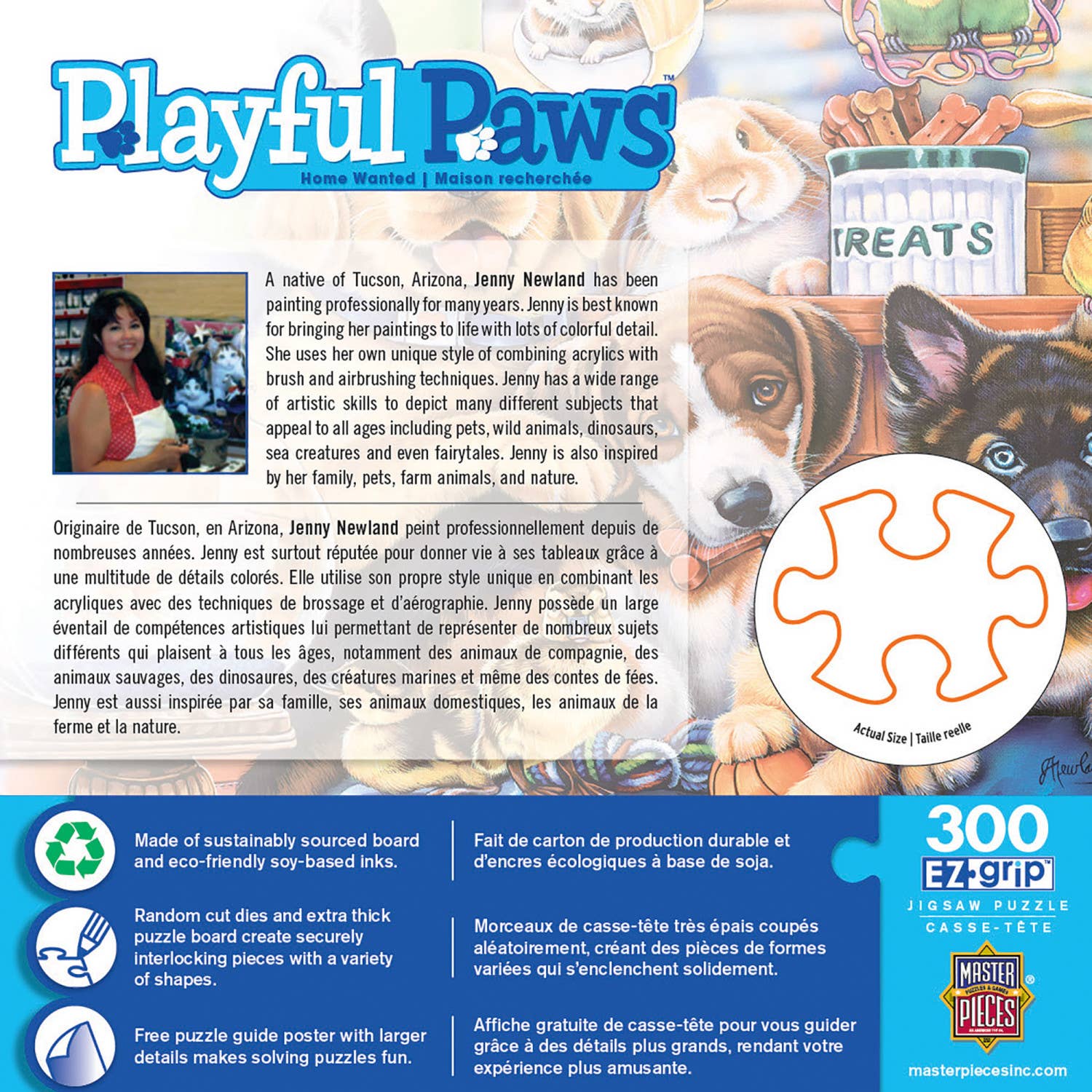 Playful Paws - Home Wanted 300 Piece EZ Grip Puzzle by Masterpieces Puzzles