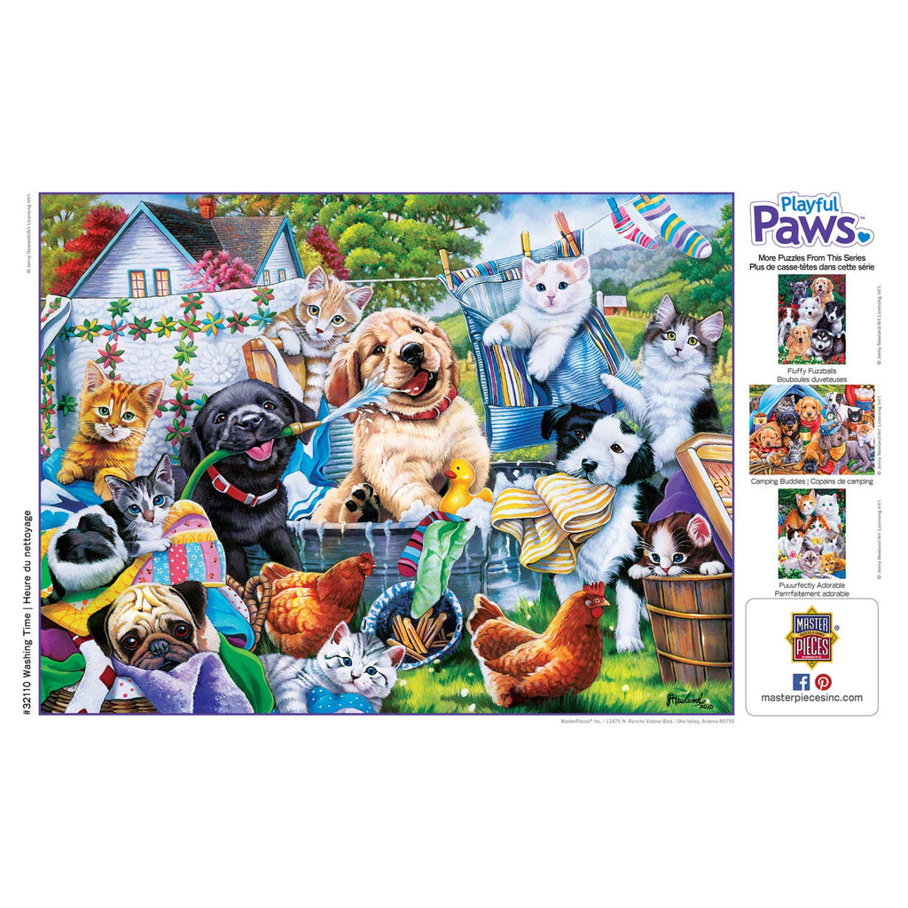 Playful Paws - Washing Time 300 Piece EZ Grip Puzzle by Masterpieces Puzzles