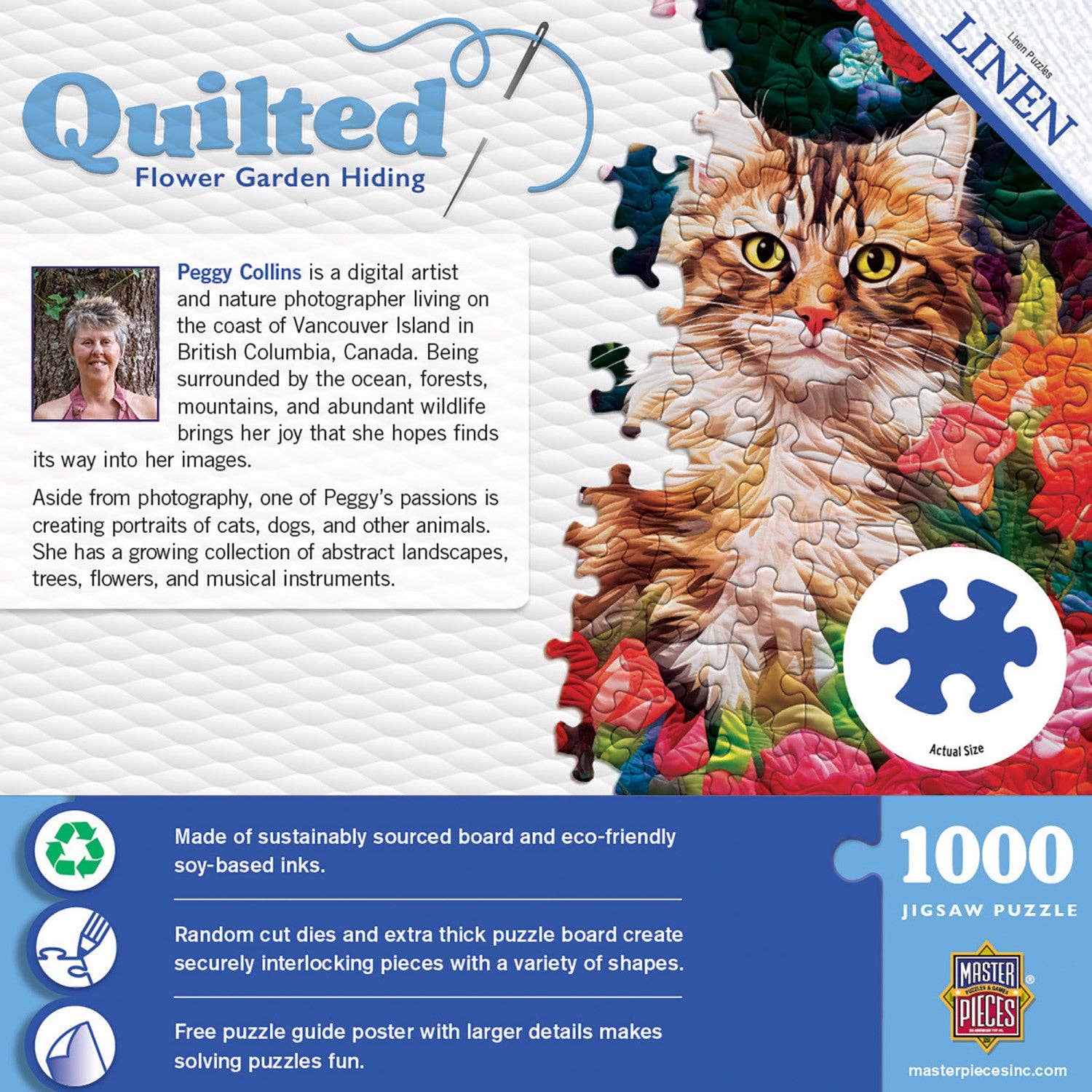 Quilted - Flower Garden Hiding 1000 Piece Puzzle | Masterpieces Puzzles