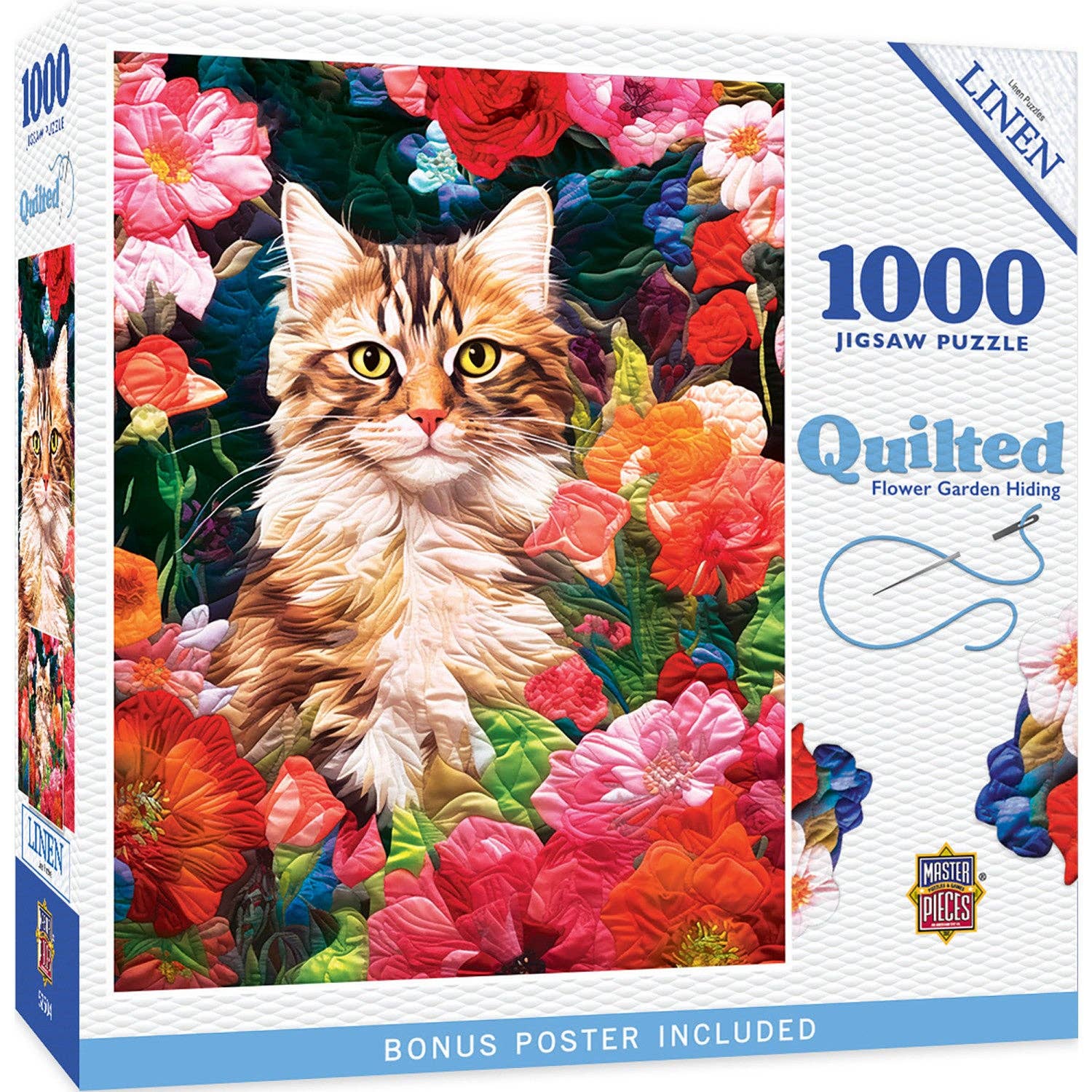 Quilted - Flower Garden Hiding 1000 Piece Puzzle | Masterpieces Puzzles